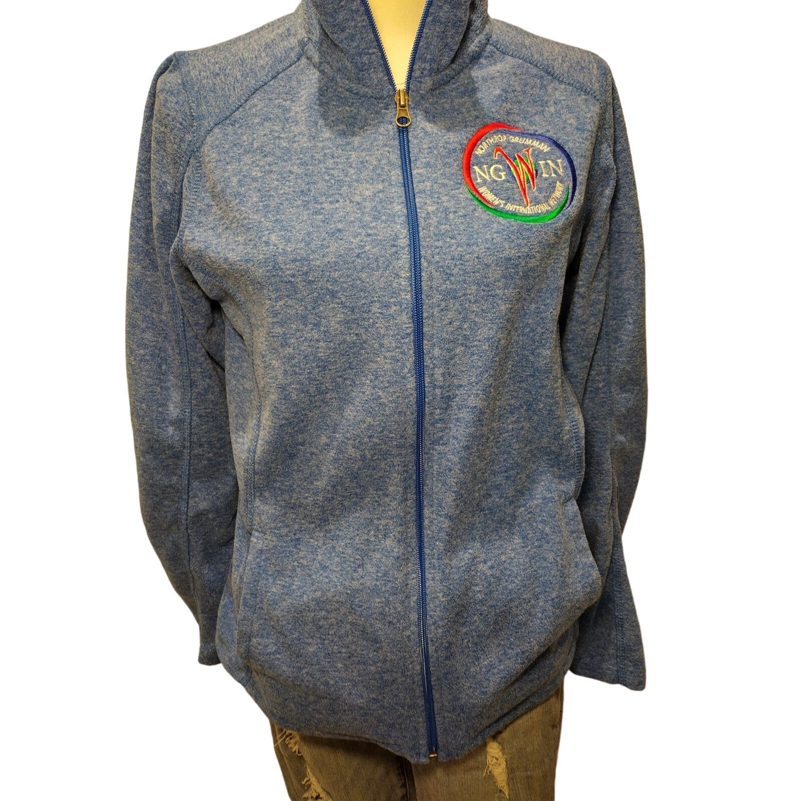 Port Authority Port Authority Women Full Zip Jacket Long Sleeve Pocket Blue Size M / US 6-8 / IT 42-44 - 1 Thumbnail