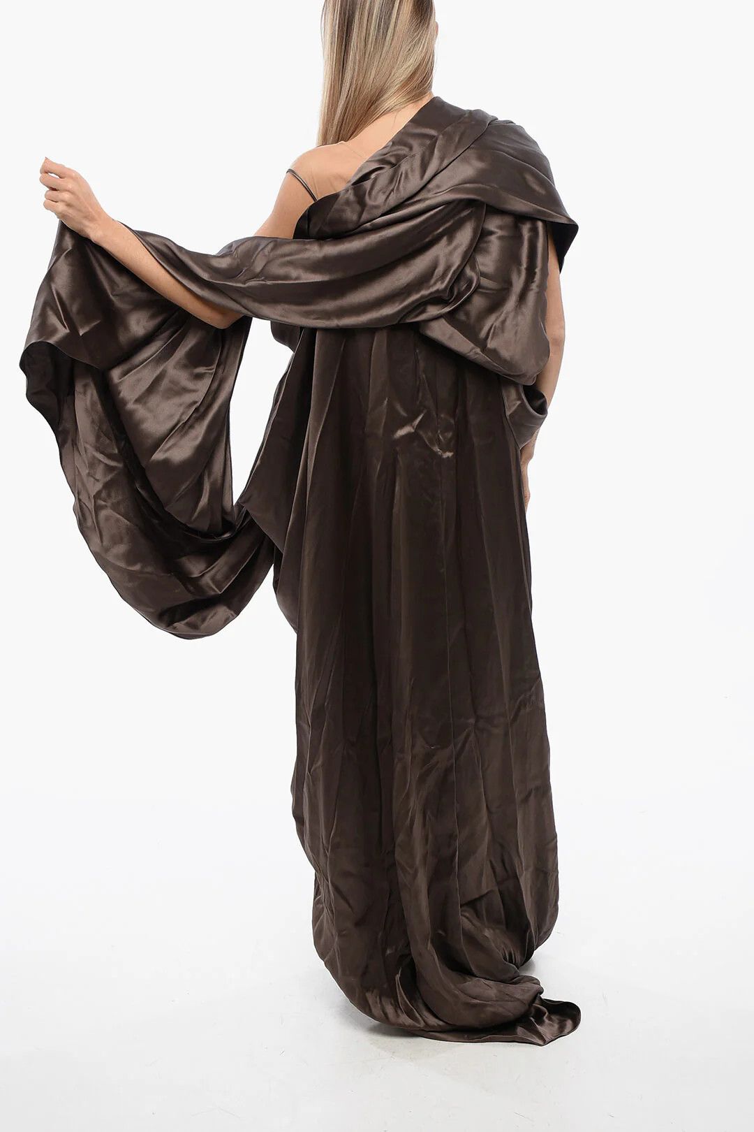 Balmain og1mm0326 Silk Dress in Brown Size S / US 4 / IT 40 - 2 Thumbnail