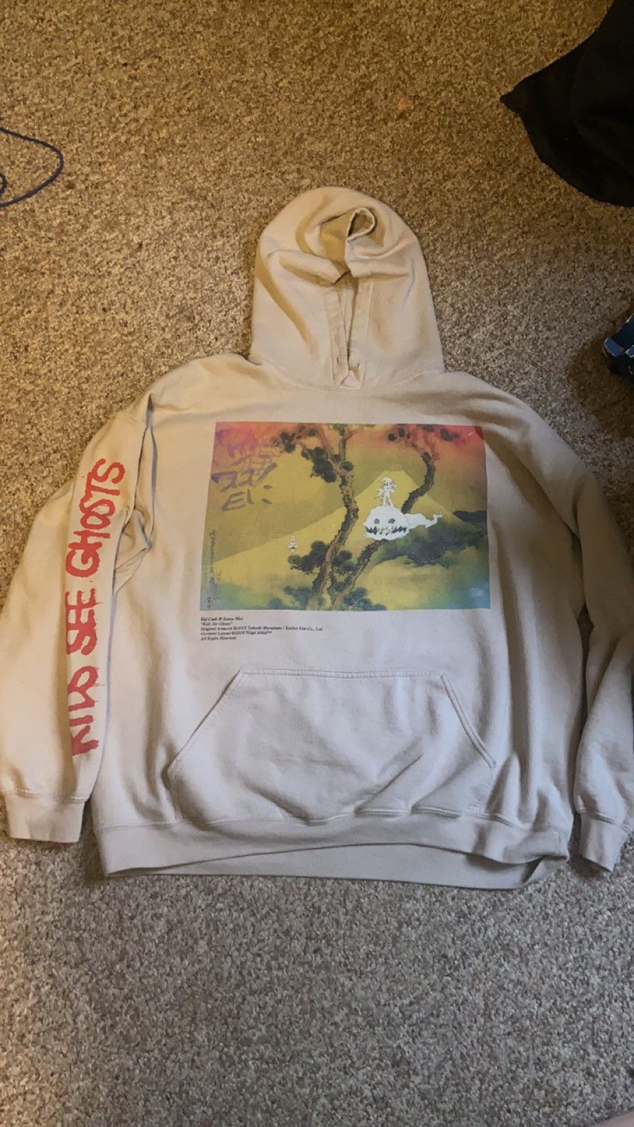 image of Kanye West x Takashi Murakami Kids See Ghosts Release Hoodie in Beige (Size 2XL)