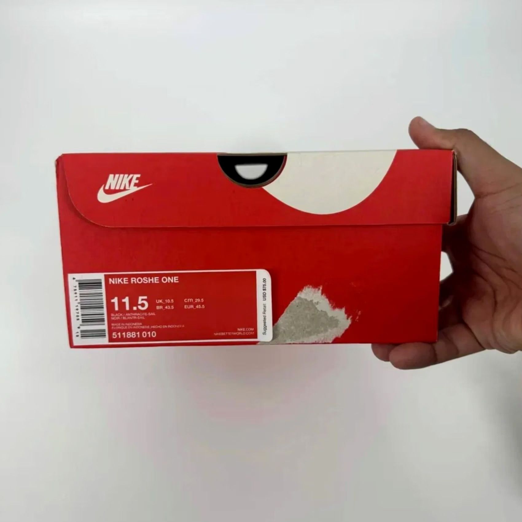 Nike Nike Roshe Run One Black Sail Sneakers 11.5 Men 2015 Size US 12 / EU 45 - 7 Thumbnail