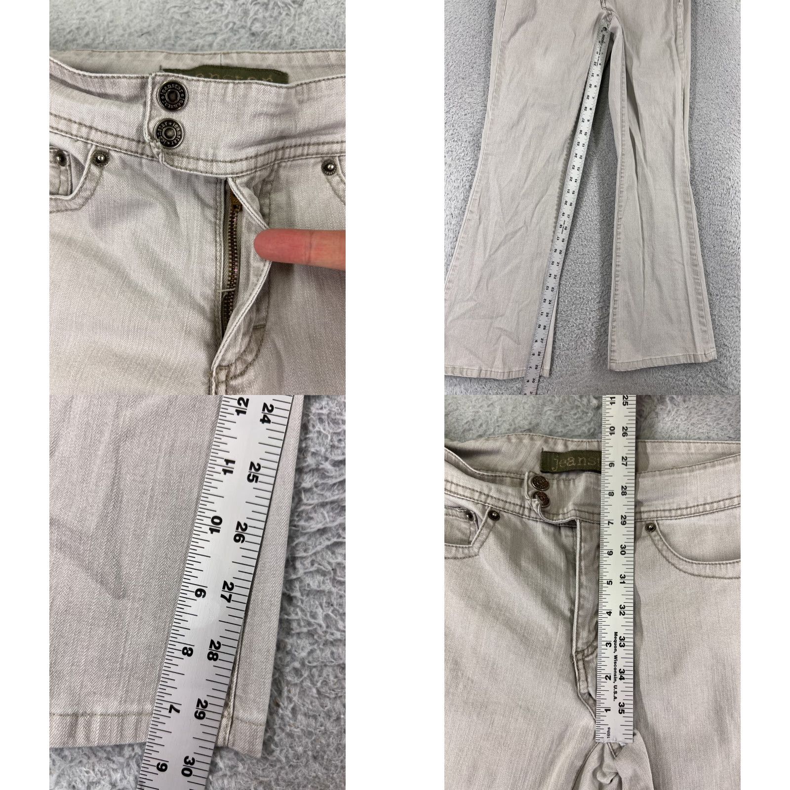 Vintage Jeanstar Jeans Womens 6 Beige Denim Flare Low Rise 27x30 Cotton Blend 5-Pocket Design Vintage No 90s Southwestern Womens Jeans Flared Size 28" / US 6 / IT 42 - 8 Thumbnail
