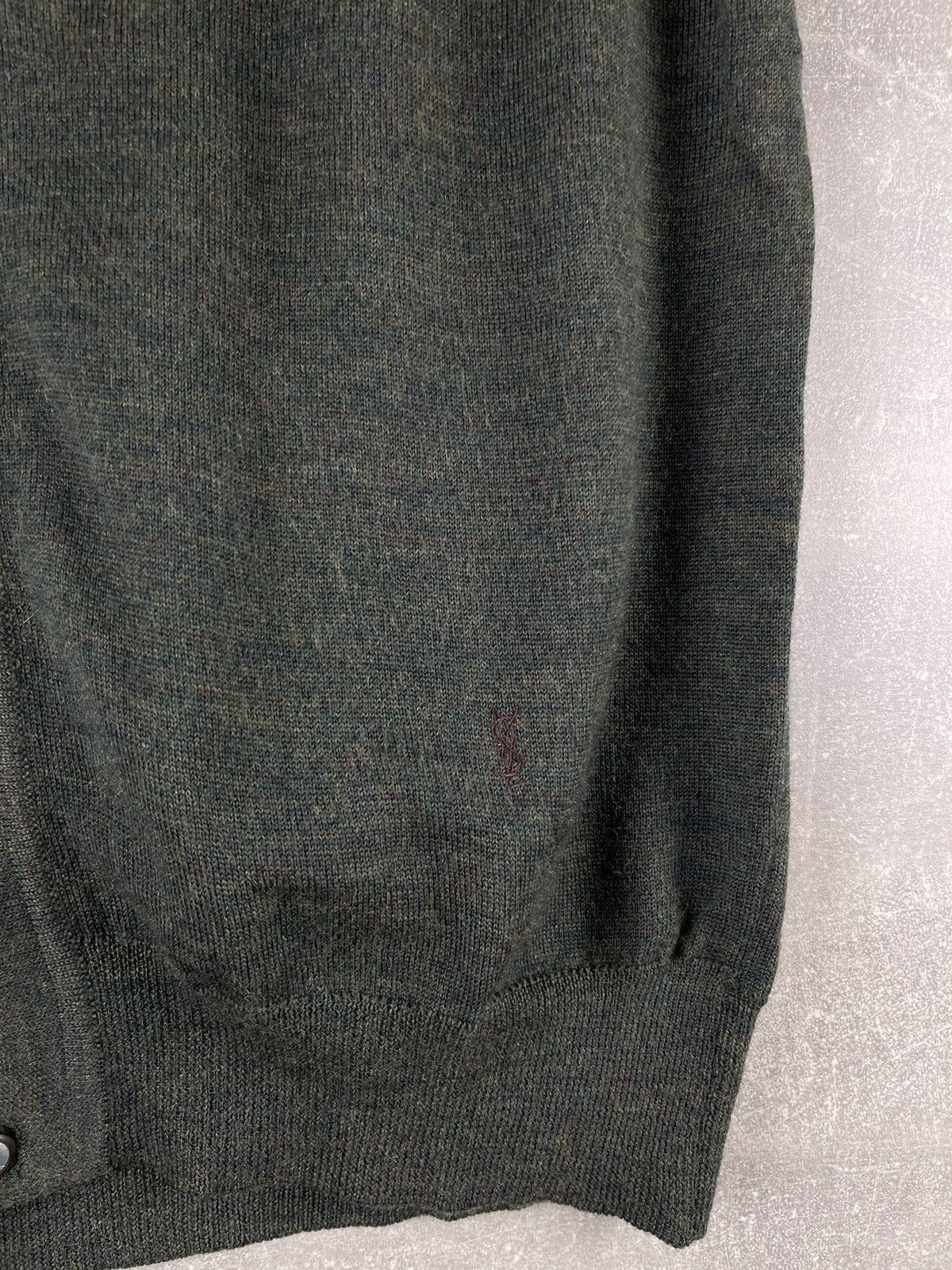 Yves Saint Laurent Yves Saint Laurent Tricots Vintage Wool Button Vest Green Size US XXL / EU 58 / 5 - 5 Thumbnail