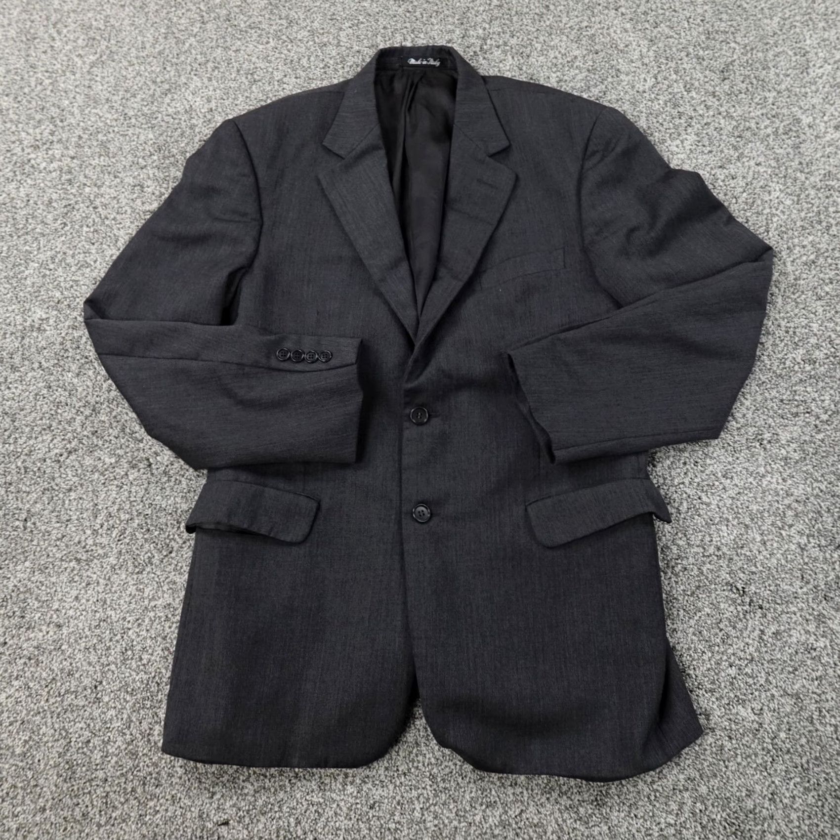 Vintage Vito Rufolo Jacket Mens 42 Black Wool Button Blazer Sport Coat Blazer Italy Overcoat Blazer Men Size 42R - 2 Thumbnail