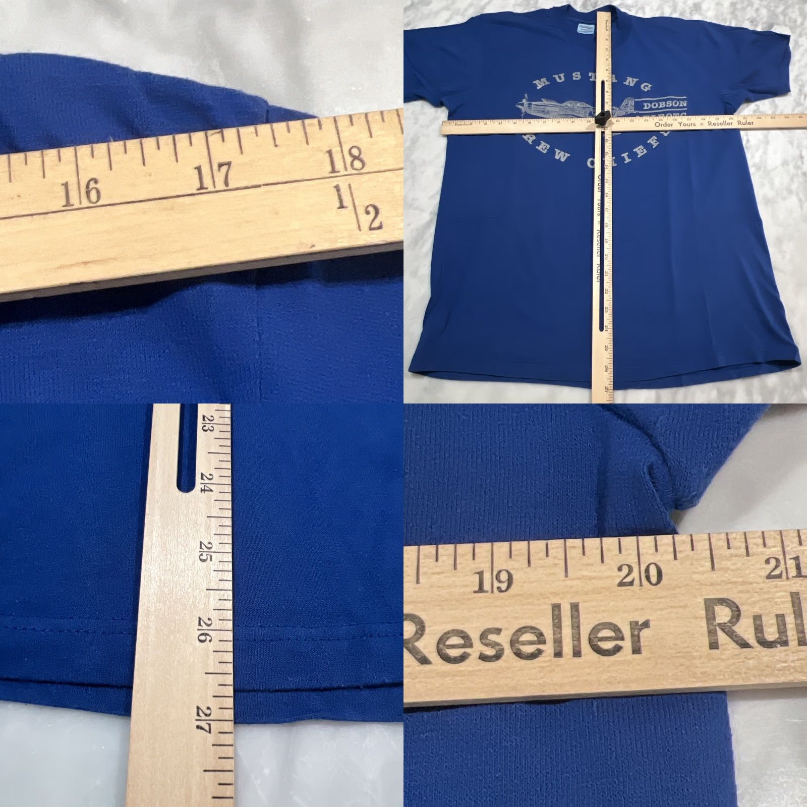 Vintage VINTAGE P-51 Mustang Crew Chiefs Shirt Men L Blue Graphic Tee 1990s ROTC USA Size US L / EU 52-54 / 3 - 8 Thumbnail
