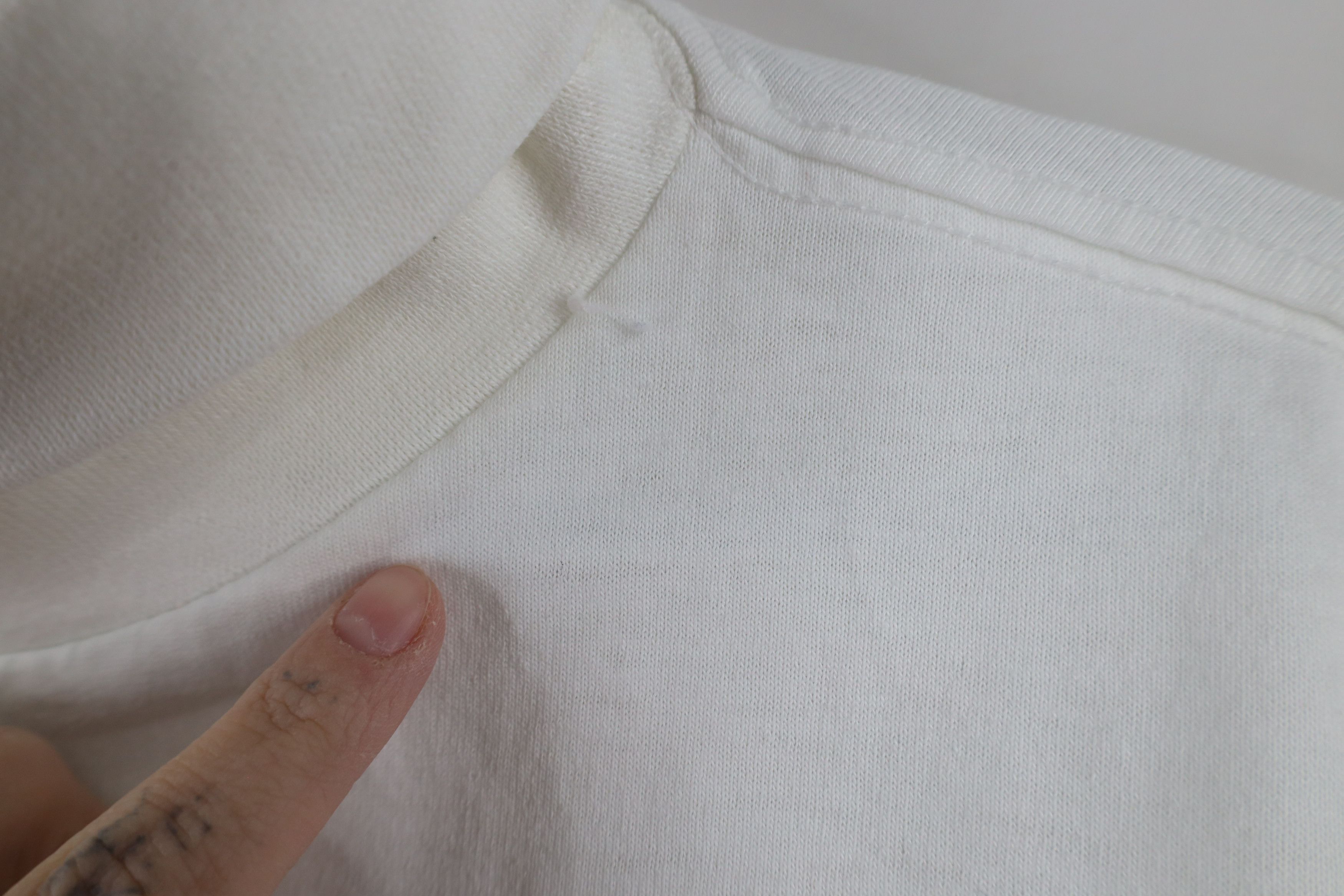Vintage Vintage 90s Streetwear Blank Turtleneck T-Shirt White USA Size L / US 10 / IT 46 - 6 Thumbnail