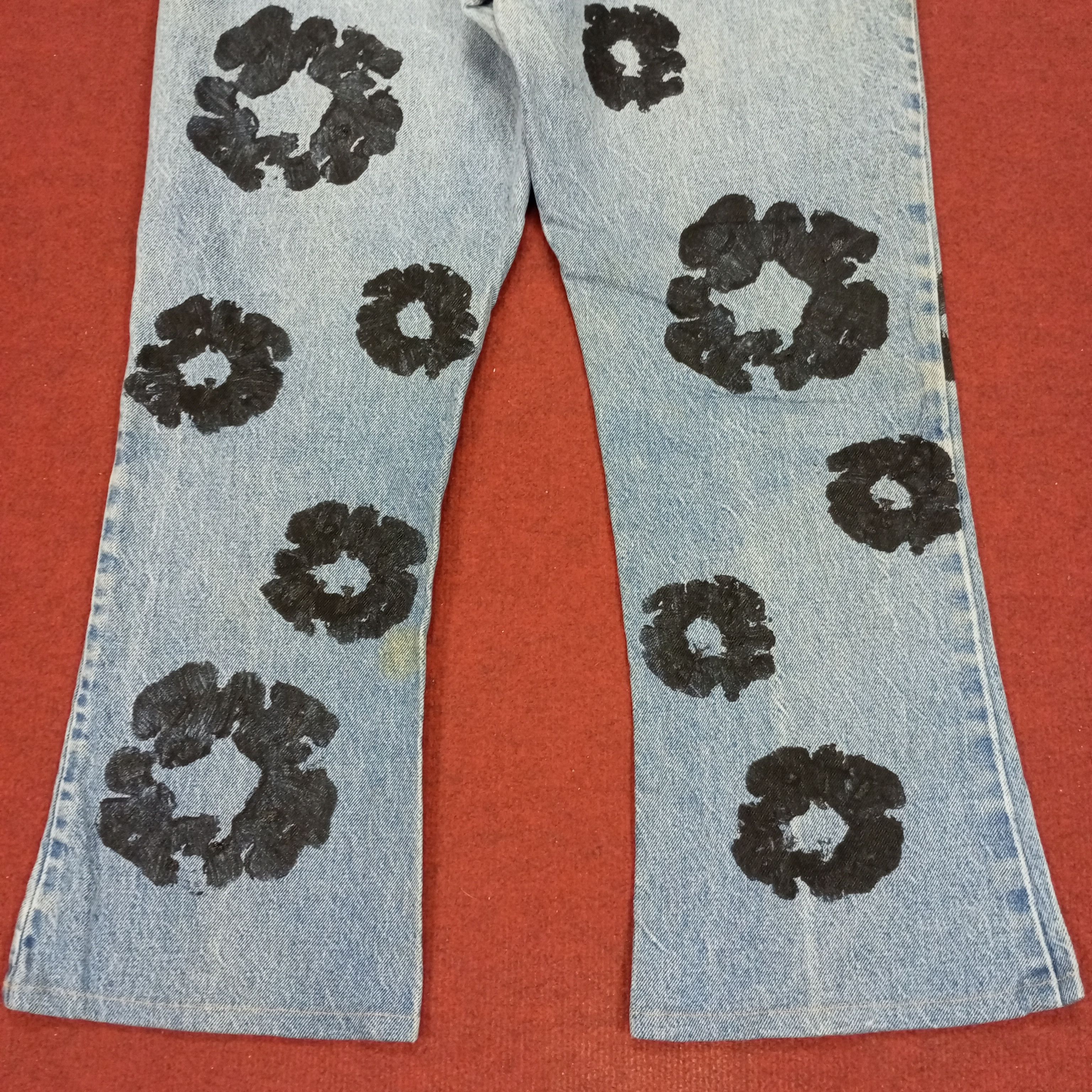 Levi's Levis Fashion Style Custom Flowers Design Jeans Size US 33 - 6 Thumbnail
