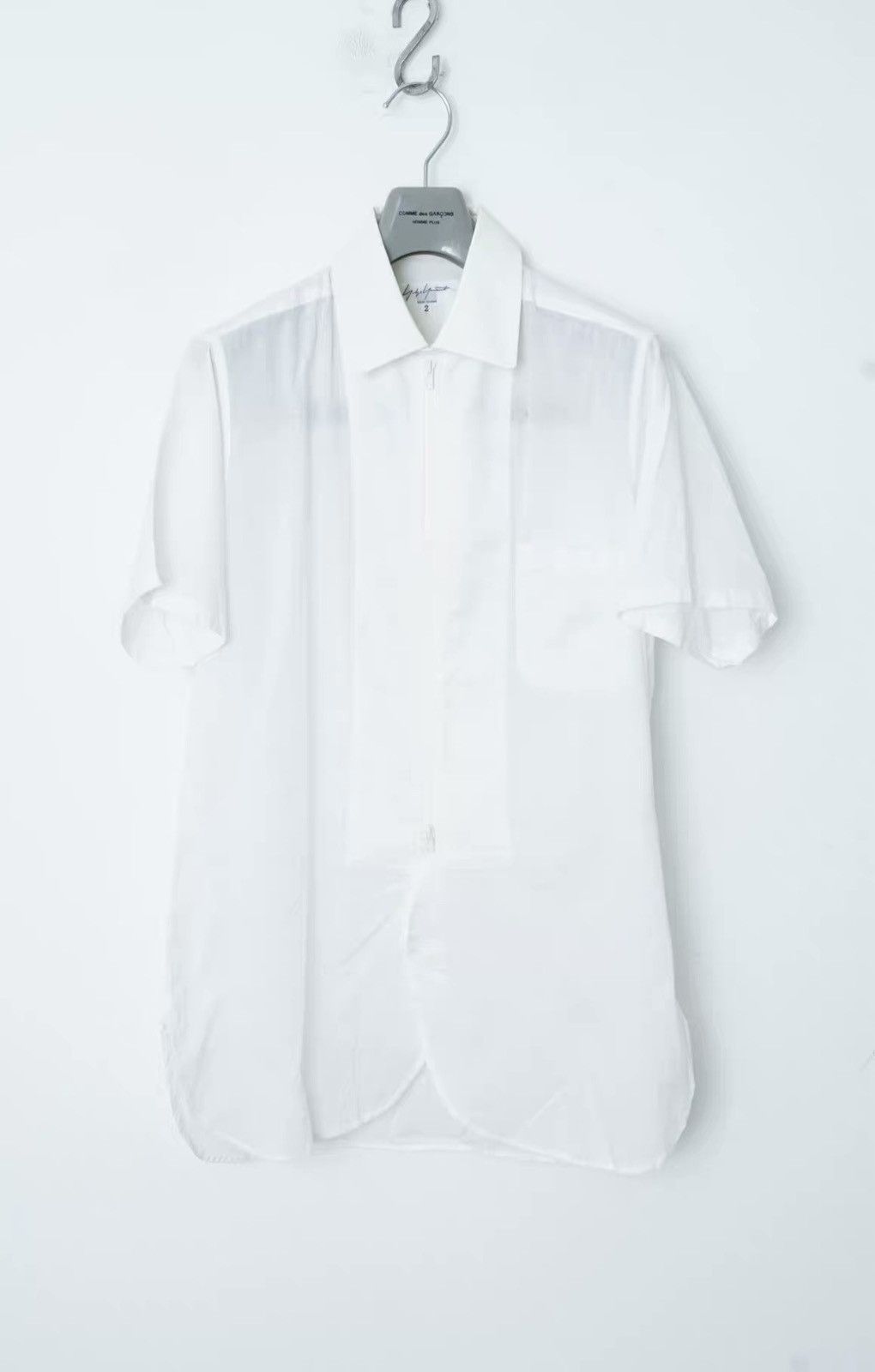 Yohji Yamamoto Yohji Yamamoto Small Stand Collar Short Sleeve Shirt Size US S / EU 44-46 / 1 - 1 Thumbnail