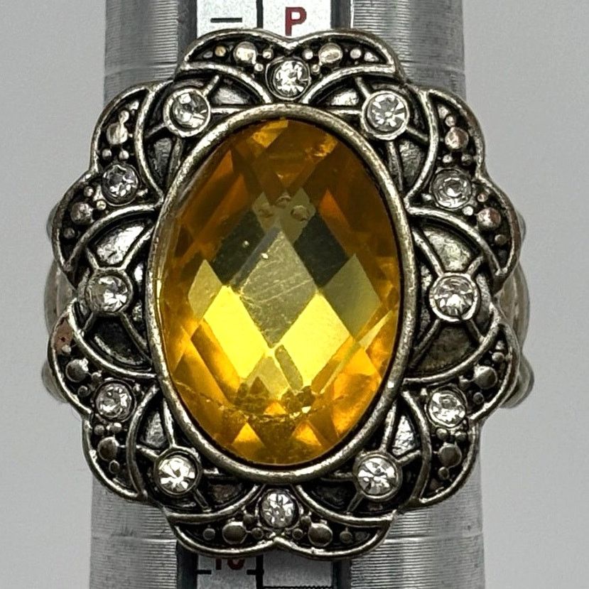 Other Yellow & Silver Crystal Ring Size ONE SIZE - 4 Thumbnail