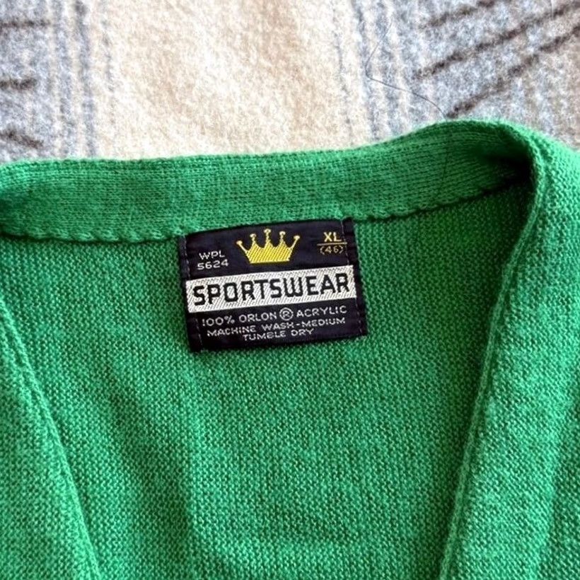 Vintage VINTAGE Sportswear Cardigan Sweater Adult L Green 80s Grunge Mens Size US L / EU 52-54 / 3 - 3 Thumbnail