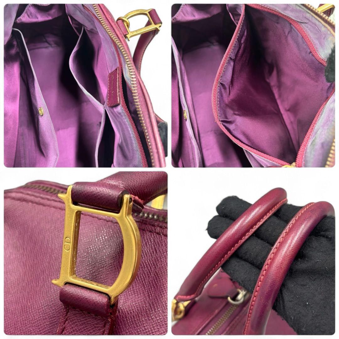 Dior Christian Dior - Cadena Dark Red Handbag Boston Leather Size ONE SIZE - 10 Thumbnail