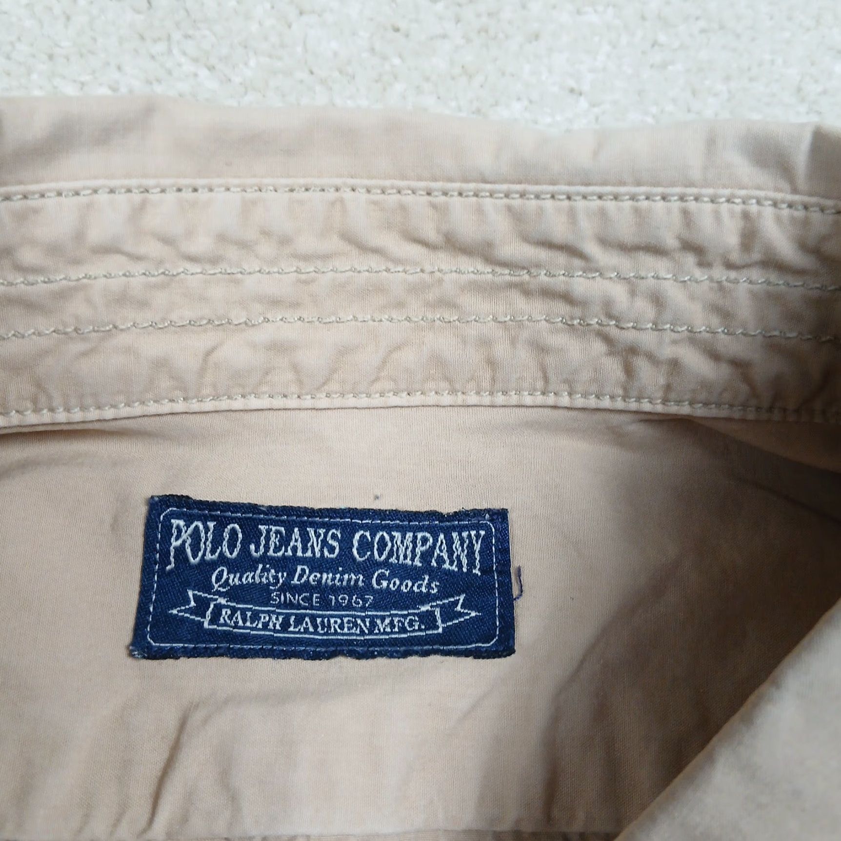 Polo Ralph Lauren Polo Ralph Lauren Button-Up Shirt Mens Small Brown Military Polo Jeans Company Shirt Size US S / EU 44-46 / 1 - 5 Thumbnail