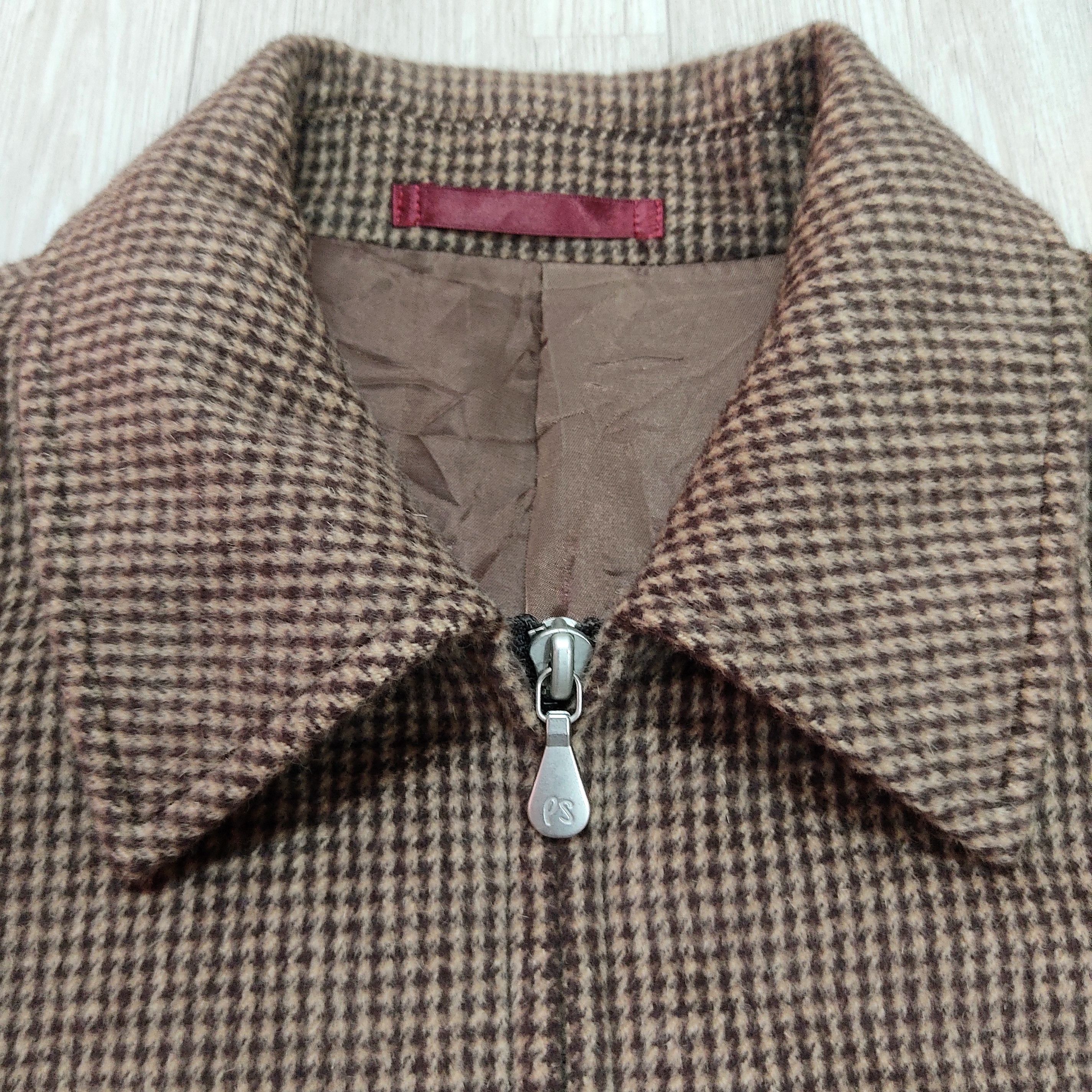 Paul Smith PAUL SMITH Herringbone Plaid Wool Zipper Jacket Size US L / EU 52-54 / 3 - 5 Thumbnail