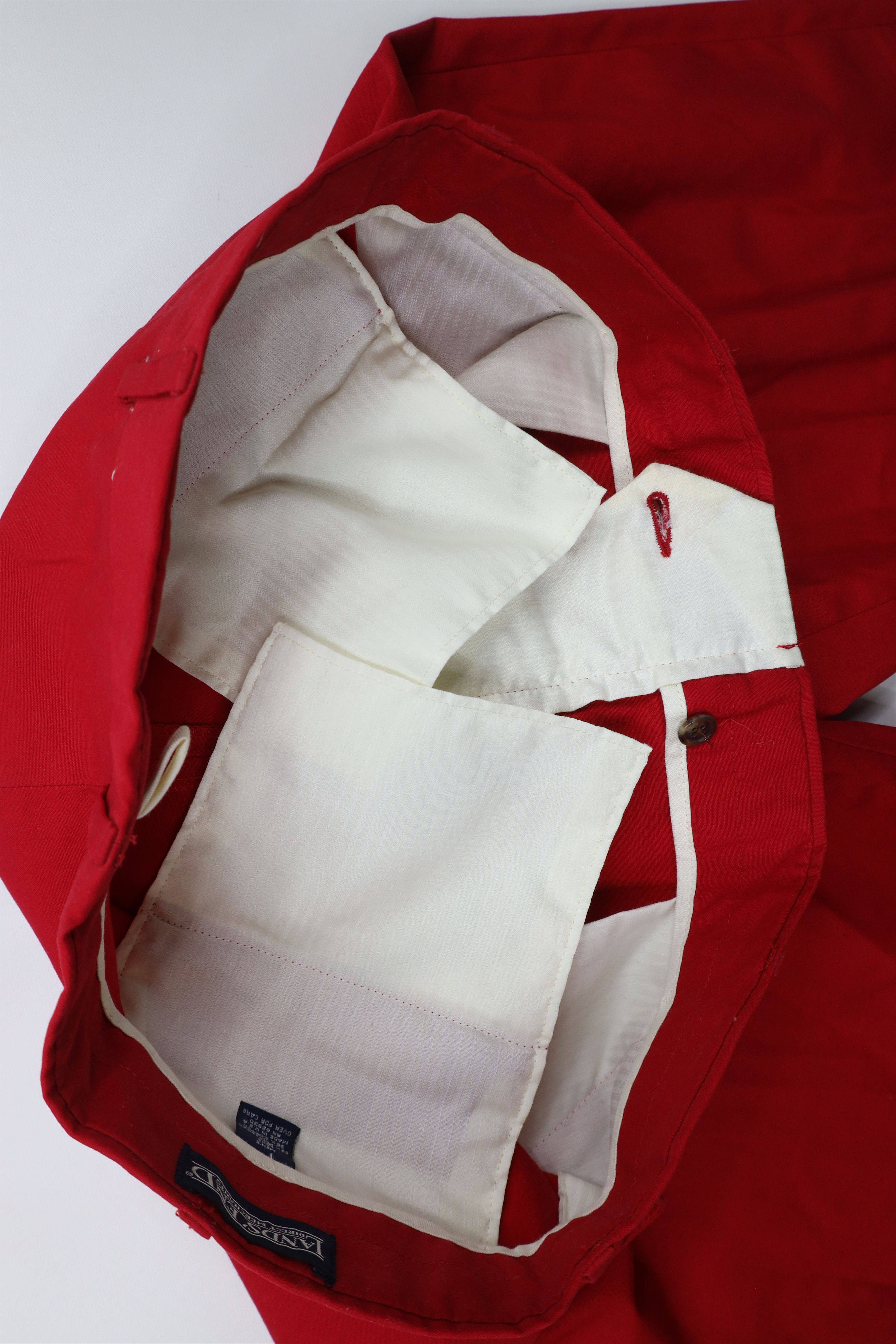 Lands' End × Vintage Vintage 90s Lands End Cuffed Wide Leg Chino Pants Red USA Size US 38 / EU 54 - 10 Thumbnail