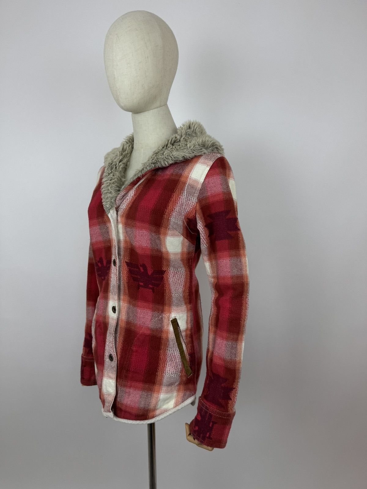 Superdry Superdry Aztec Shirt With Fur Trim Womens Overshirt Size M Size M / US 6-8 / IT 42-44 - 2 Thumbnail