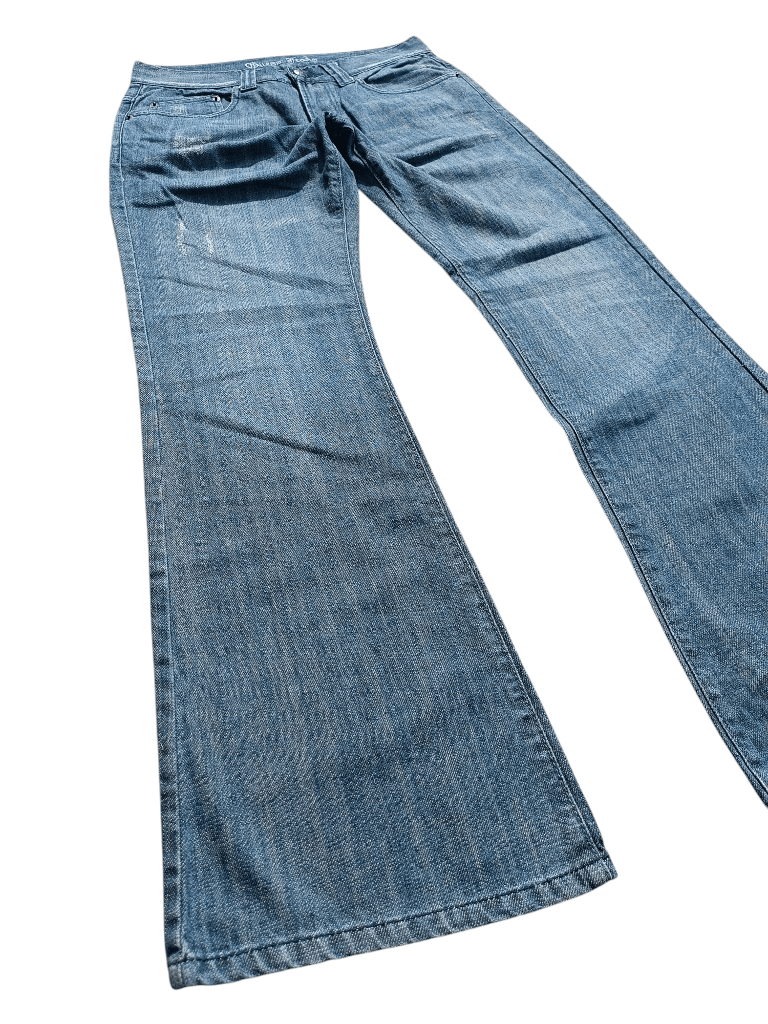 Guess × Japanese Brand FLARED 💥 90s Guess Jeans Distress Whiskers Denim Size US 32 / EU 48 - 10 Thumbnail