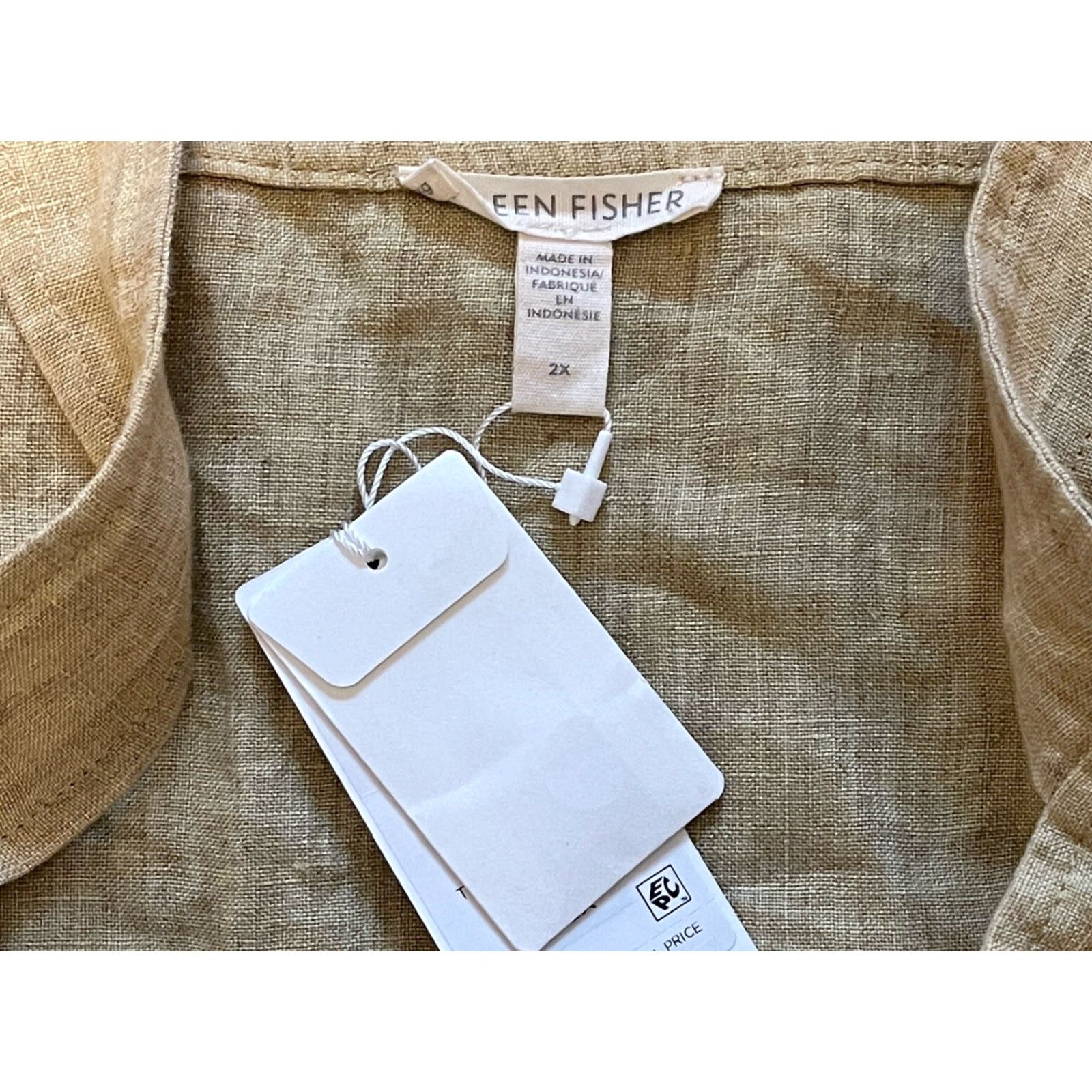 Eileen Fisher EILEEN FISHER Organic Linen Tiered Midi Dress 2X Yellow Sleeveless Ruffle Luxury Womens Size XXL / US 16-18 / IT 52-54 - 5 Thumbnail