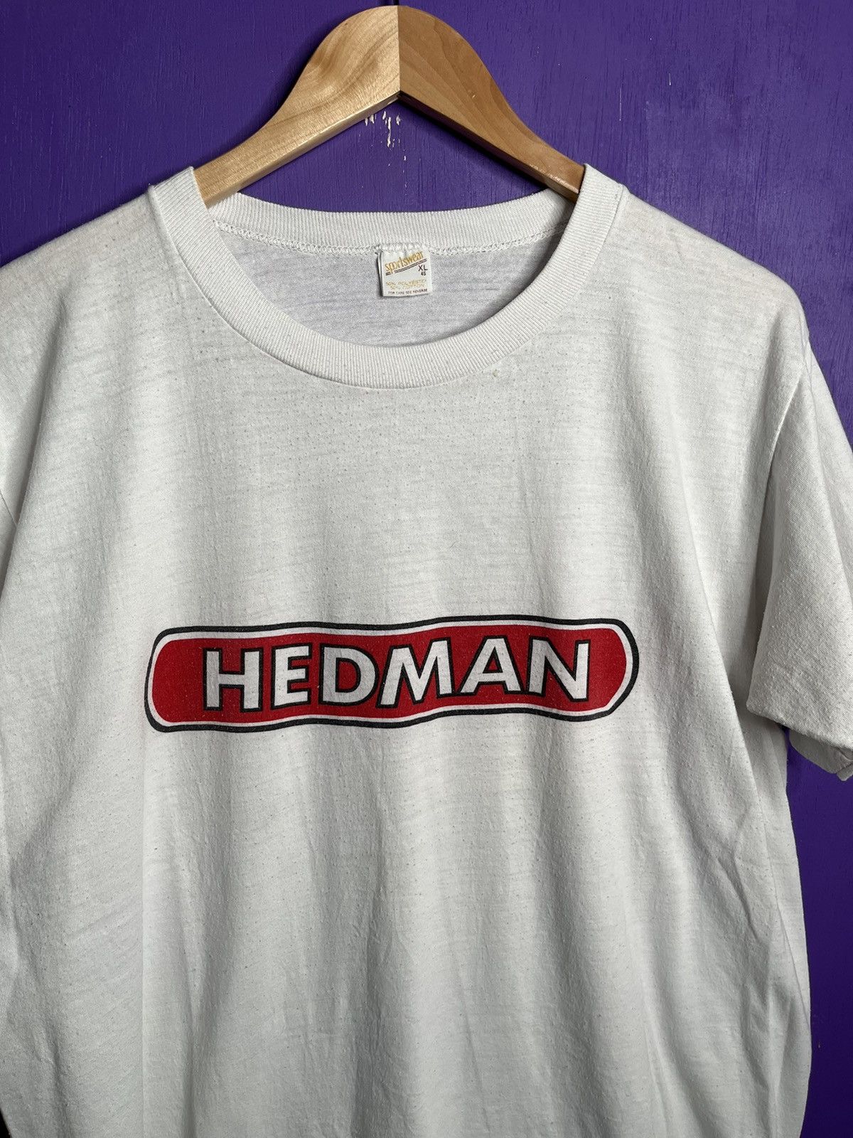 Vintage Vintage 70s Hedman simple logo t-shirt Size US L / EU 52-54 / 3 - 3 Thumbnail