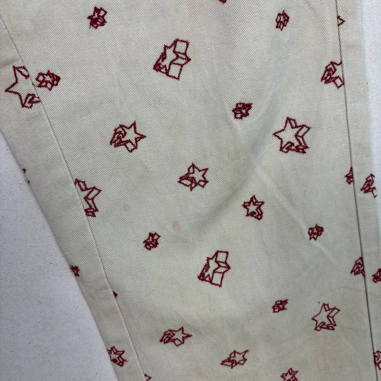 Bape Vintage BAPE Star Print Chinos Beige Red Bape Sta Pants XS Size 31" - 8 Thumbnail