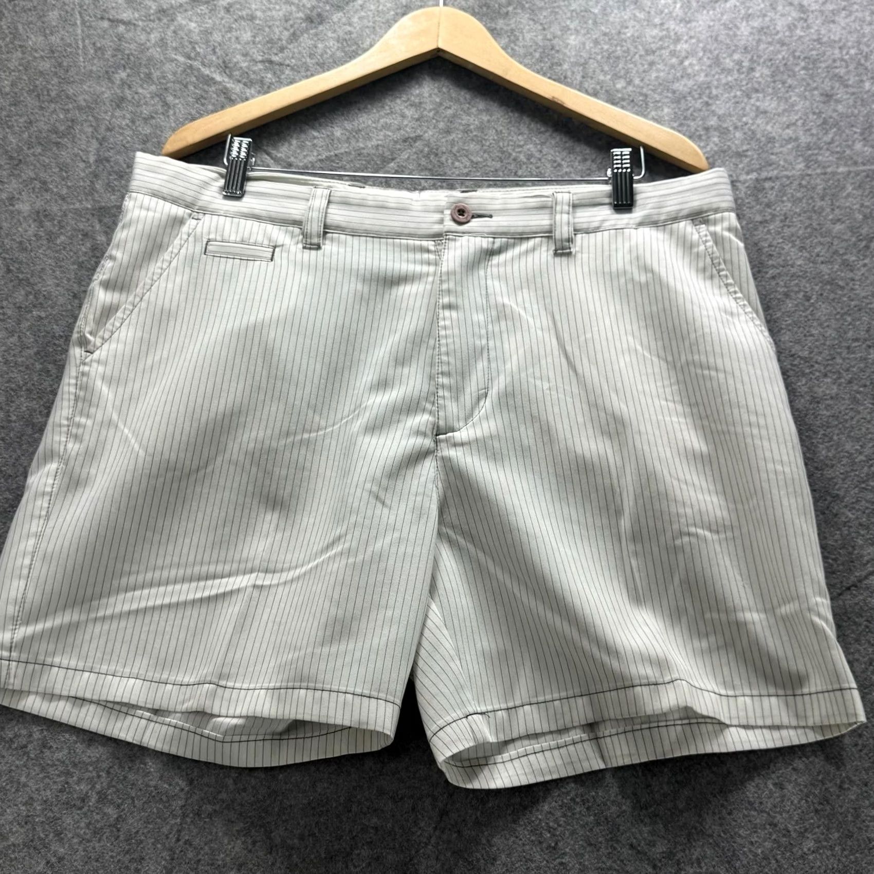 TravisMathew Travis Mathew Shorts Mens 38 Beige Stripe Chino Flat Front Golf Stretch 6 Inseam Size US 38 / EU 54 - 2 Thumbnail