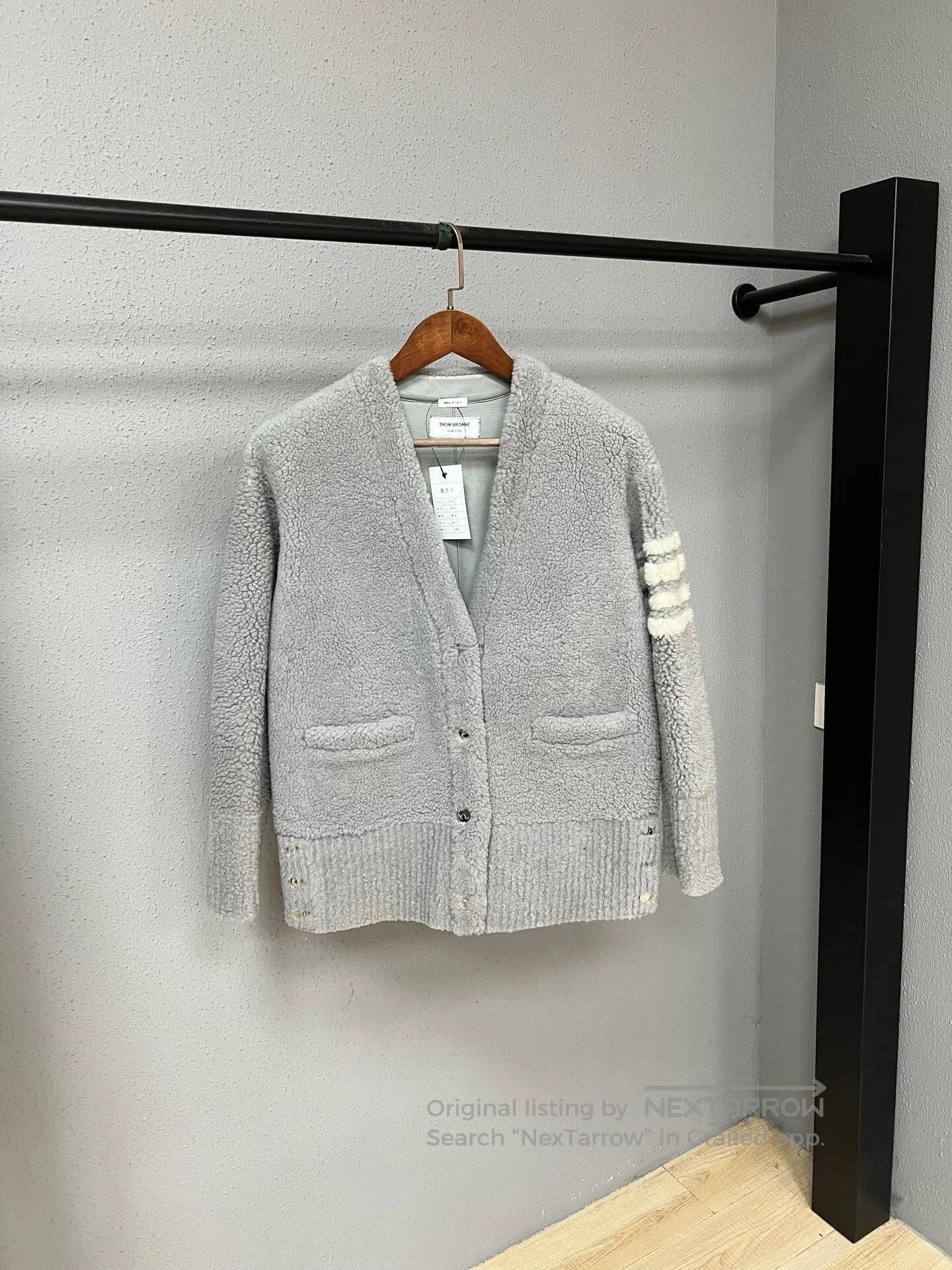 Thom Browne Thom Browne Grey Shearling Cardigan Jacket| Size US XS / EU 42 / 0 - 1 Thumbnail