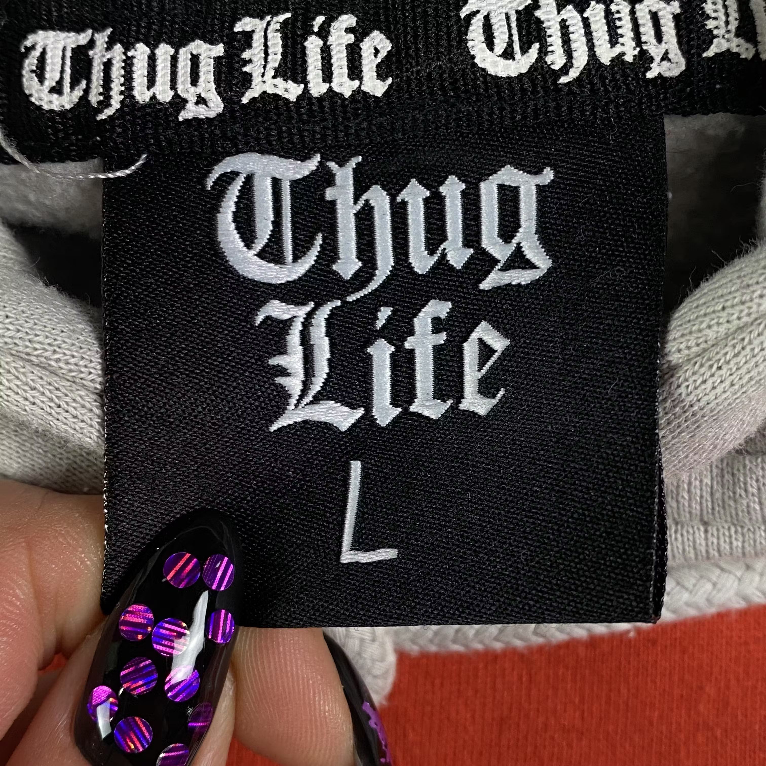 Band Tees × Rap Tees × Vintage Mens Vintage Hoodies Thug Life 2Puc TwoPac Size L Size US L / EU 52-54 / 3 - 5 Thumbnail