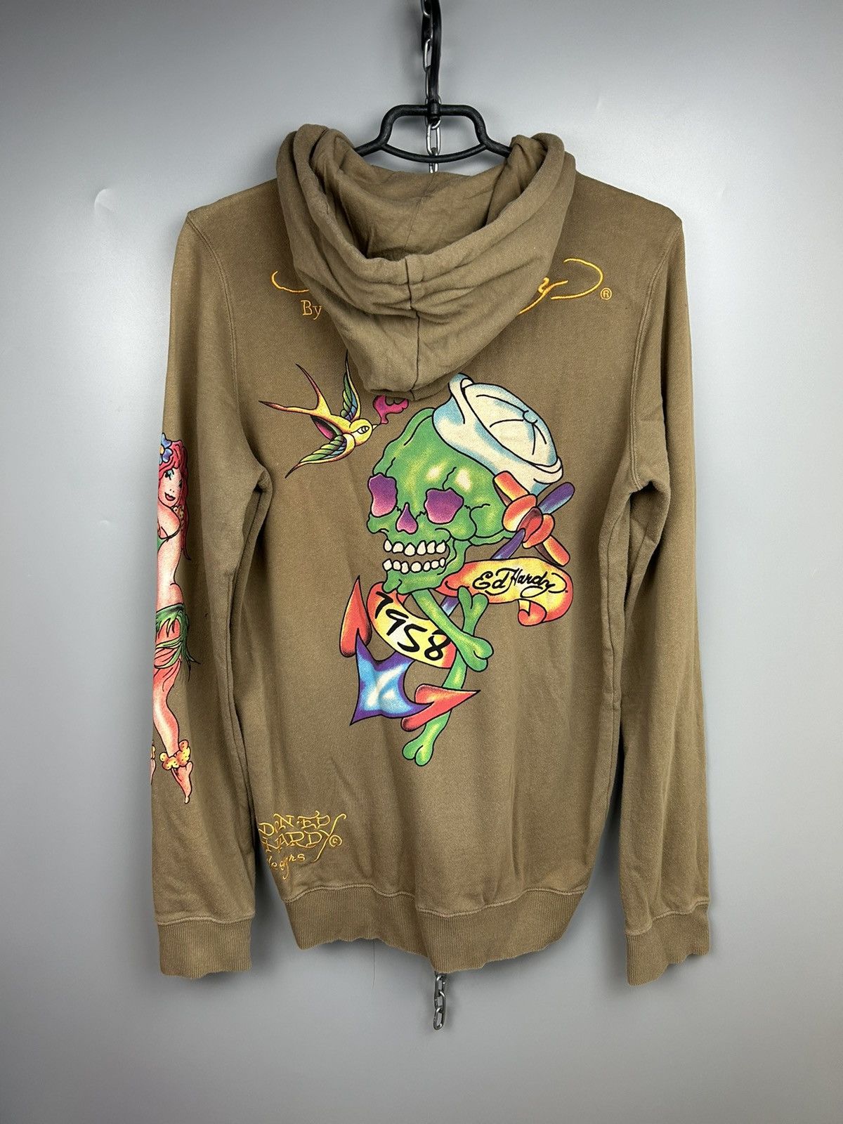 Ed Hardy Rare Vintage Ed Hardy Zip Up Hoodie Skull Logo Size US M / EU 48-50 / 2 - 2 Thumbnail