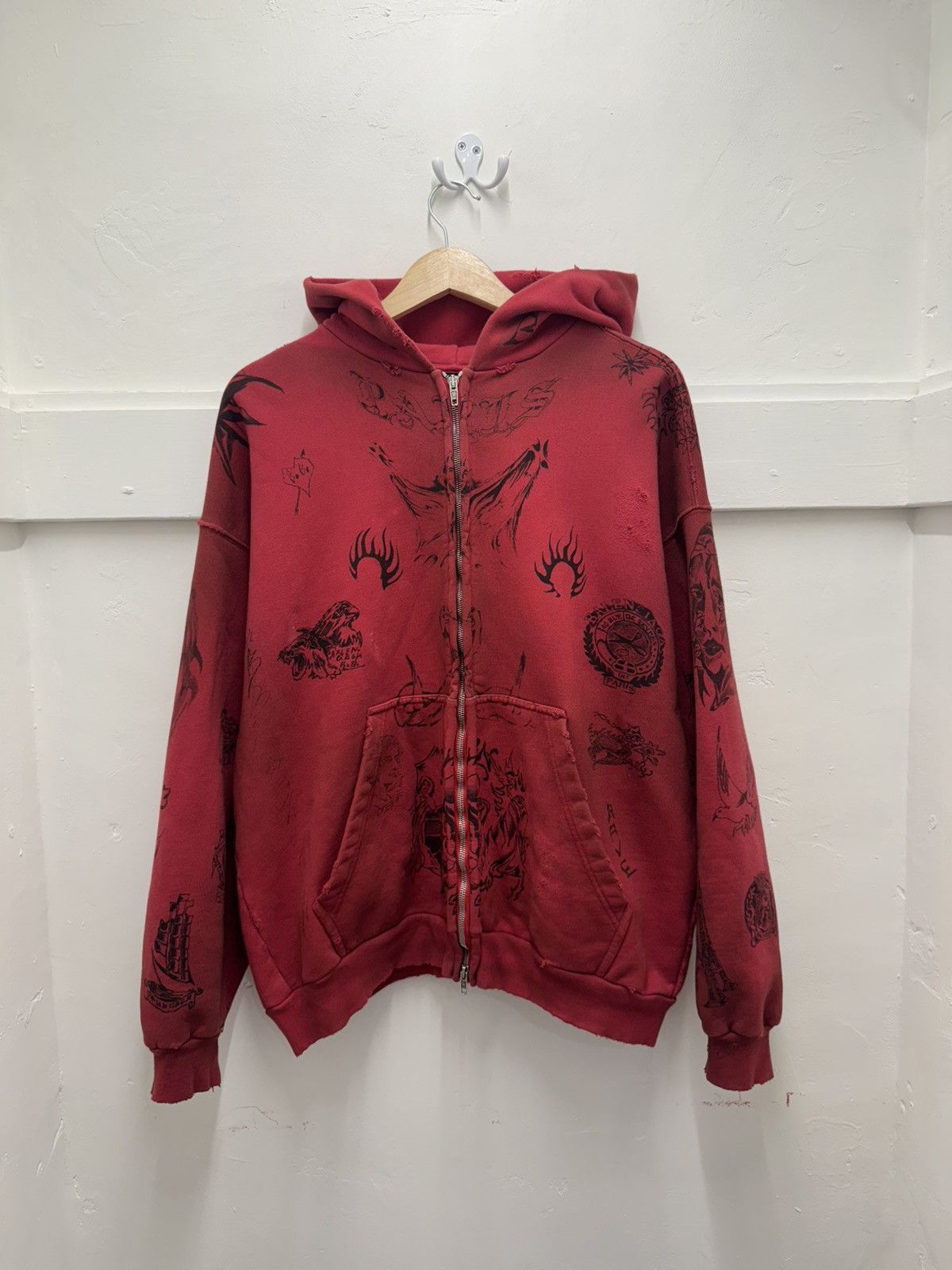 Balenciaga Balenciaga Red tattoo Hoodie | Grailed