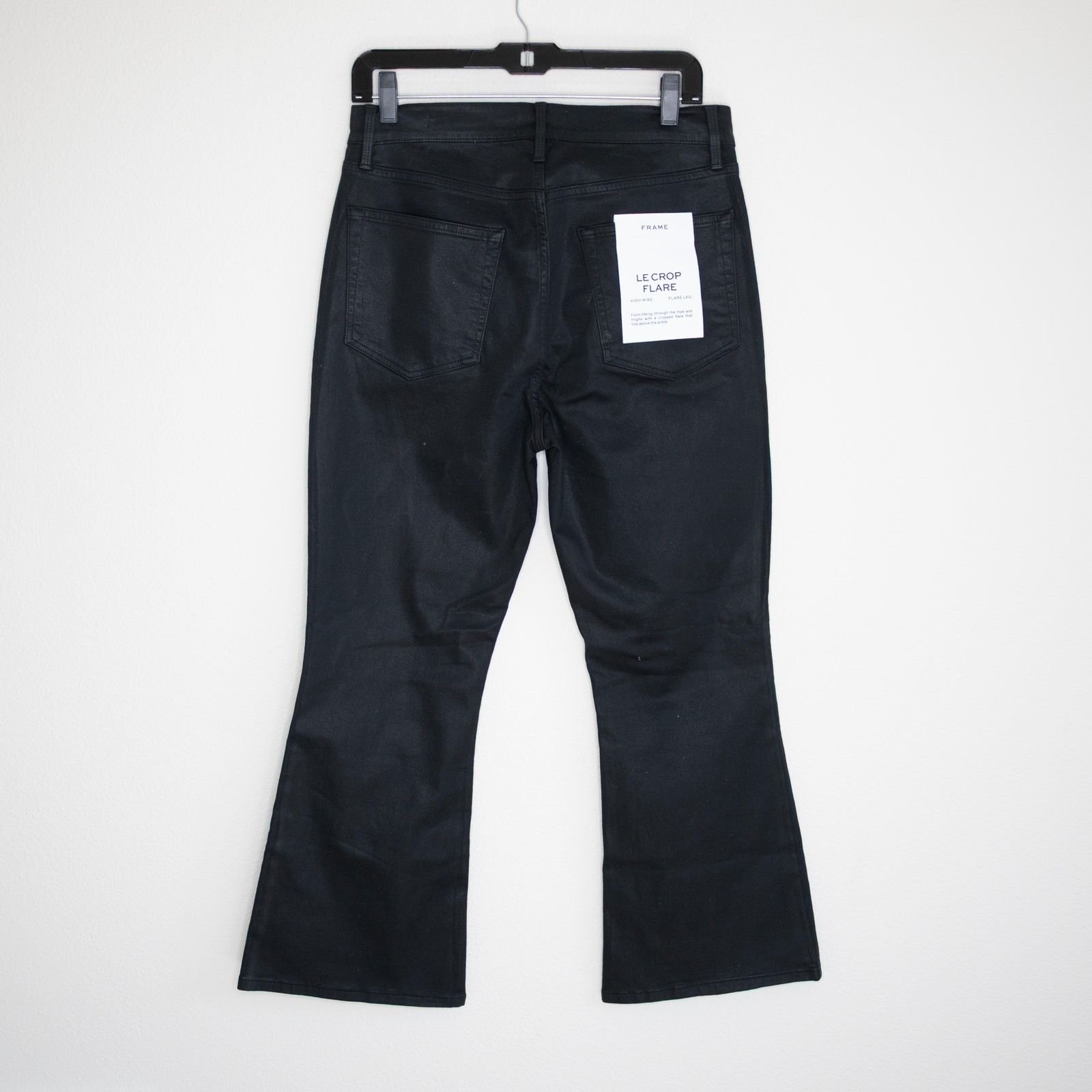 Frame Frame Le Crop Flare Jeans Noir Coated Size 30" / US 8 / IT 44 - 3 Thumbnail