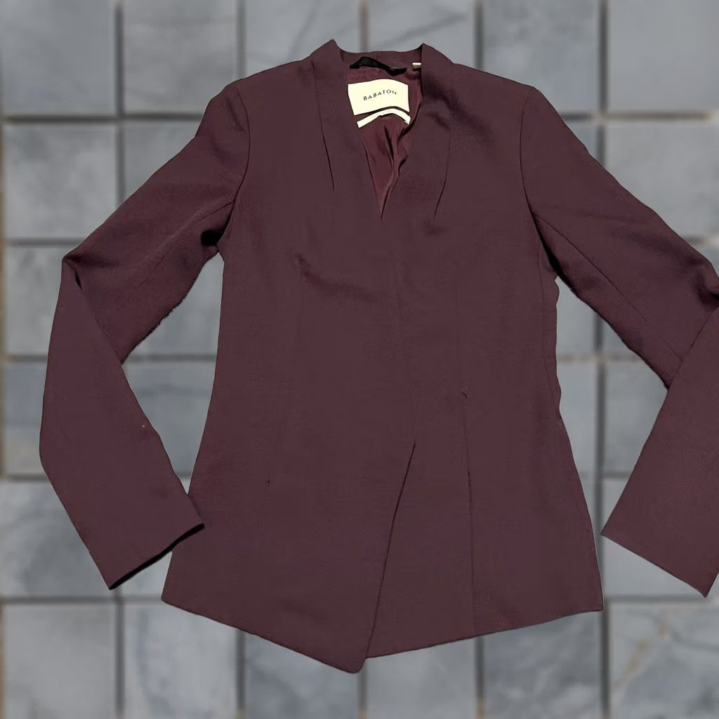 Vintage Babaton Blazer Womens Coat 0 Regular Red Javanese Maroon Quiet Luxury Minimal flaw Women Size XS / US 0-2 / IT 36-38 - 1 Thumbnail