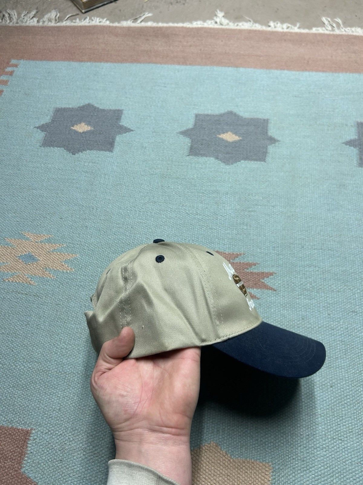 Vintage Vtg strapbac hat Bill Monroe Foundation bluegrass guitar tan Size ONE SIZE - 8 Thumbnail