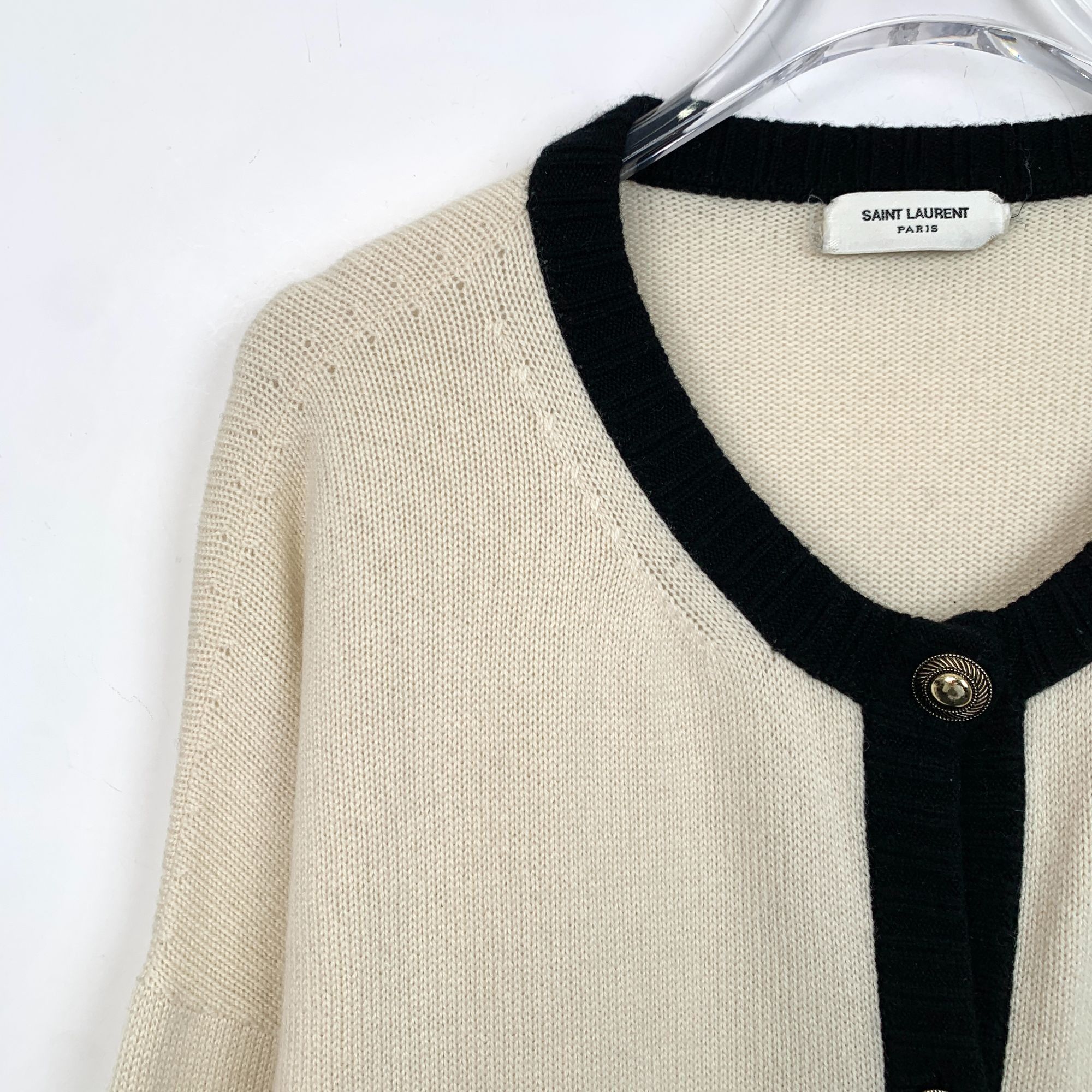 Yves Saint Laurent Saint Laurent Paris Wool Button-Front Cardigan Sweater Size M / US 6-8 / IT 42-44 - 3 Thumbnail