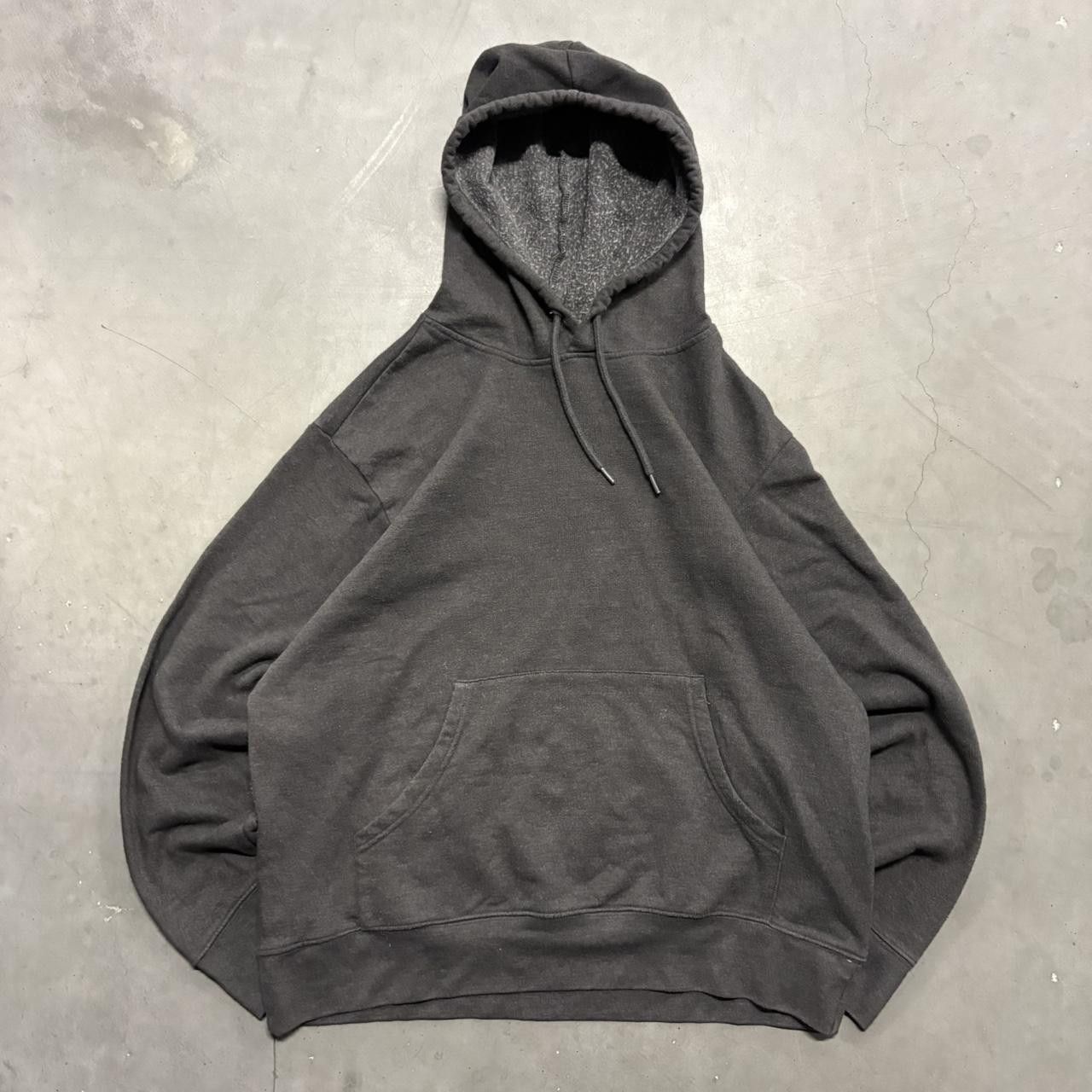Japanese Brand × Vintage Crazy Vintage Y2K/2000s Faded Black Blank Hoodie! Size US L / EU 52-54 / 3 - 1 Thumbnail