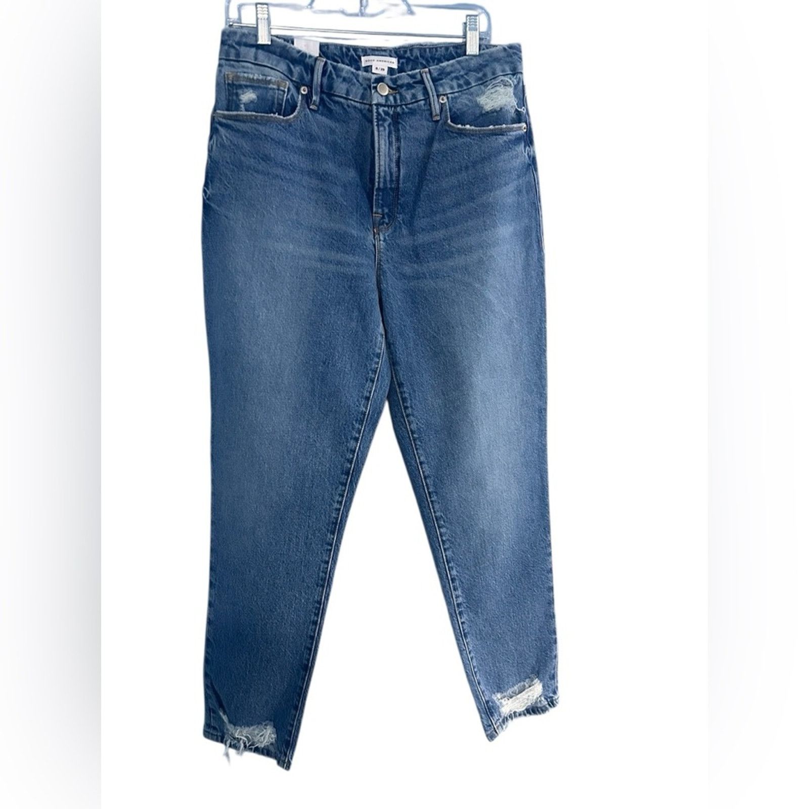 Good American Good American good classic distressed jeans NWT Size 8/29 Size US 29 - 1 Thumbnail