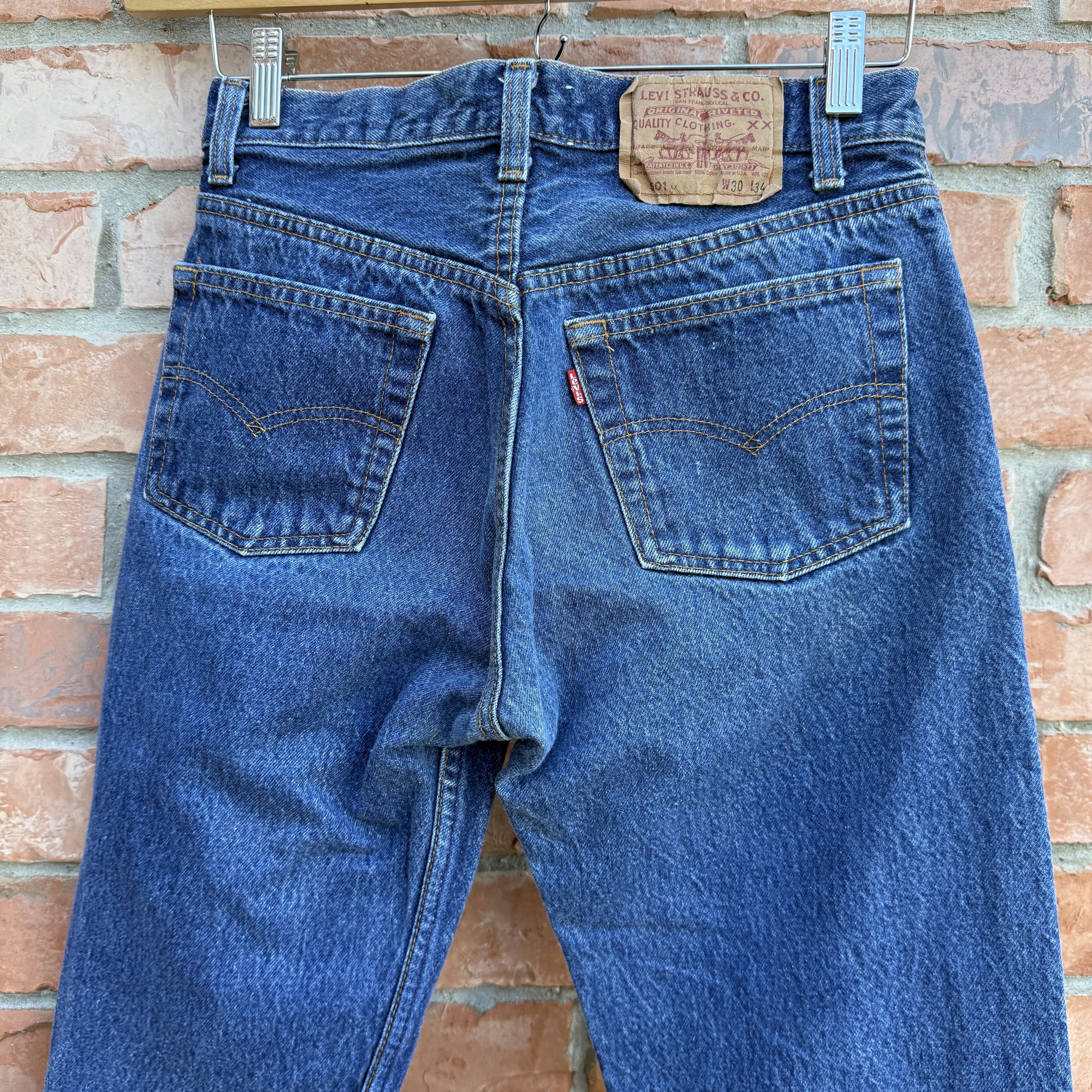 Levi's Vintage 80s Levis 501 Blue Button fly Denim Jeans Size US 28 / EU 44 - 4 Thumbnail