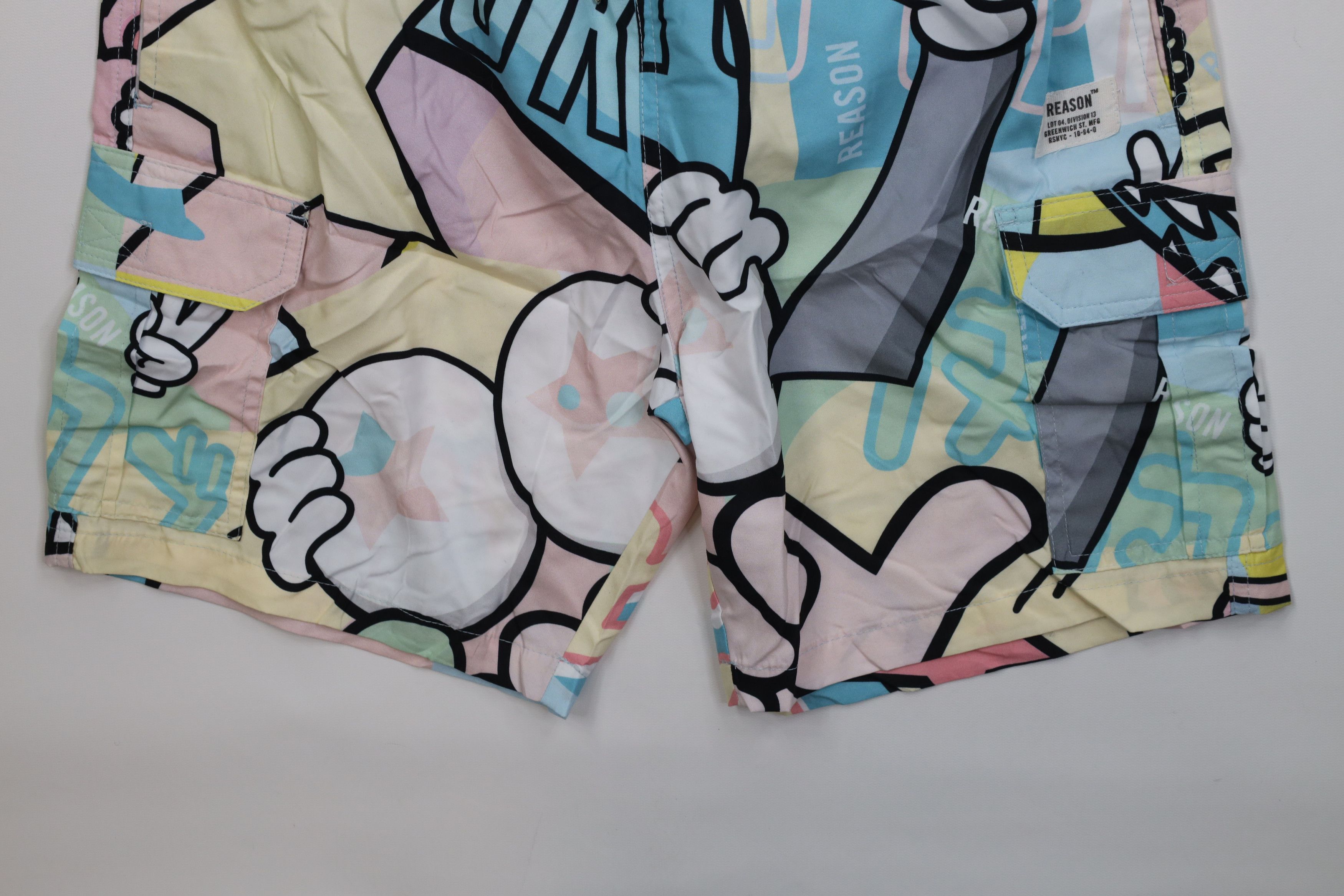 Vintage Deadstock Y2K Streetwear Graffiti Cartoon Lined Cargo Shorts Size US 30 / EU 46 - 4 Thumbnail