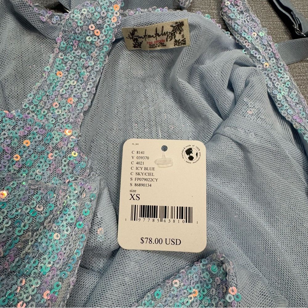 Free People NWT New Free People Intimately FP Sparks Fly Icy Blue Bodys Size XS / US 0-2 / IT 36-38 - 6 Thumbnail