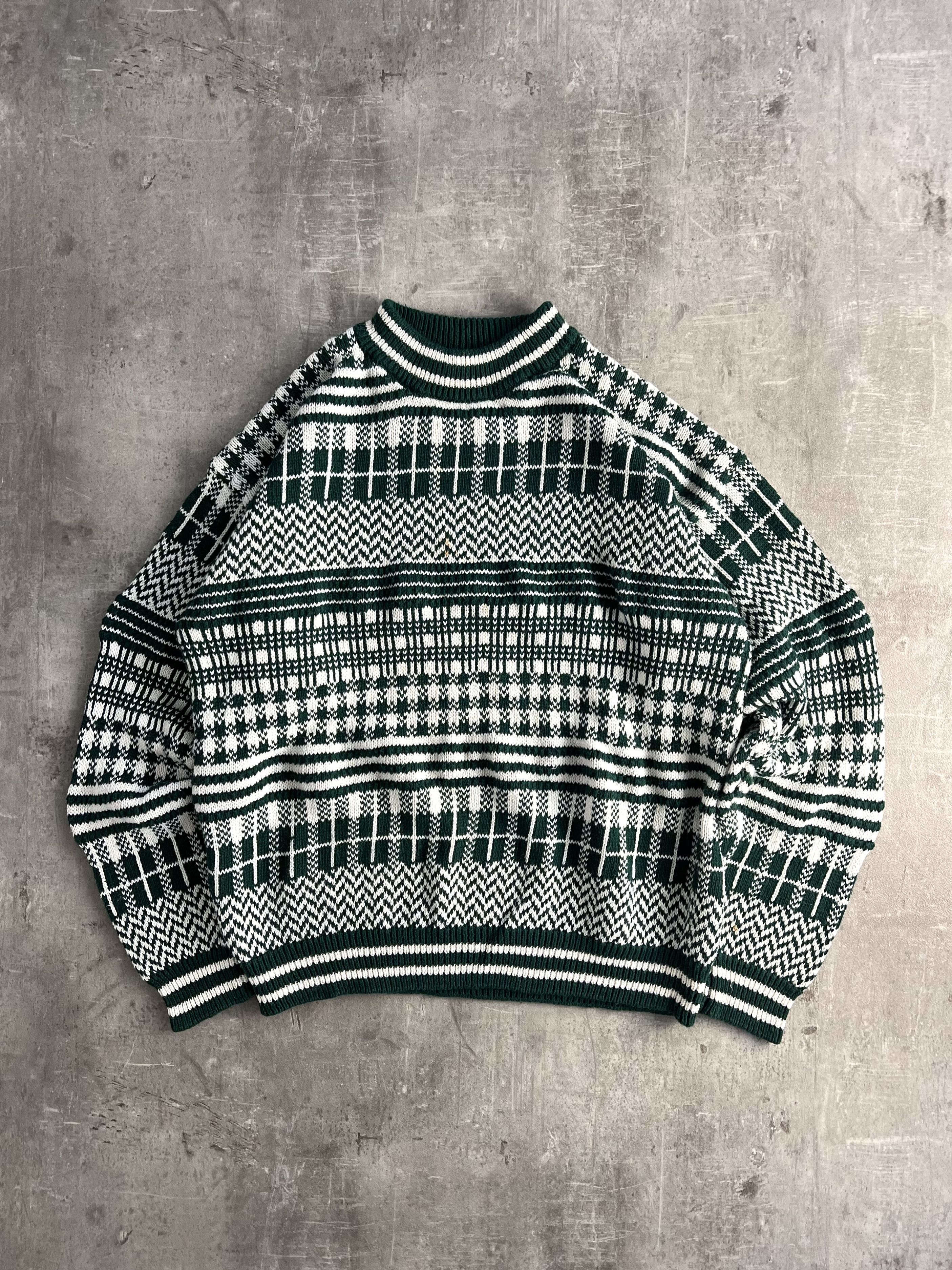 Vintage VINTAGE COSBY PATTERN KNIT WHITE GREEN MEDIUM Size US M / EU 48-50 / 2 - 1 Thumbnail