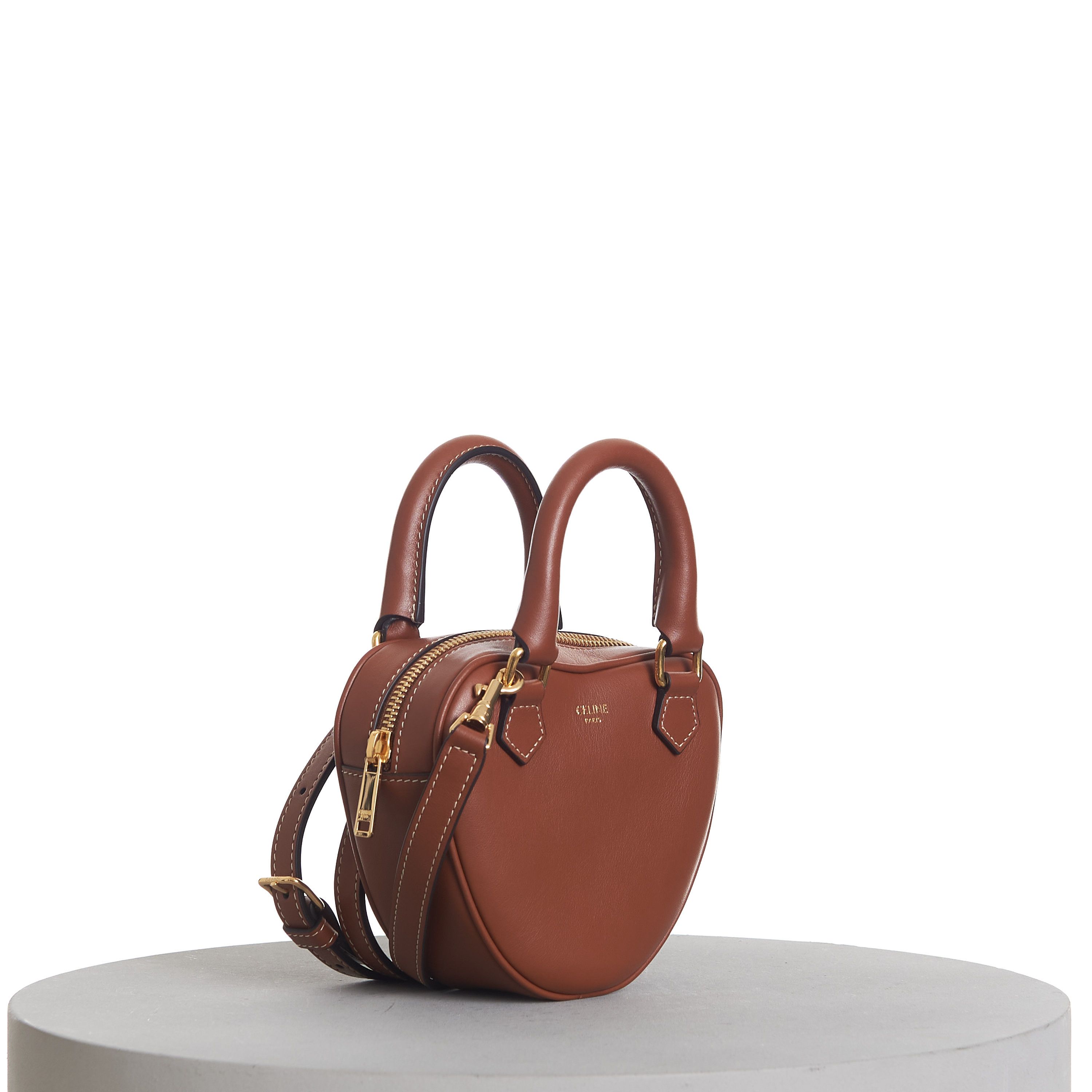Celine Medium Celine Heart Bag In Tan Brown Smooth Leather Size ONE SIZE - 16 Thumbnail