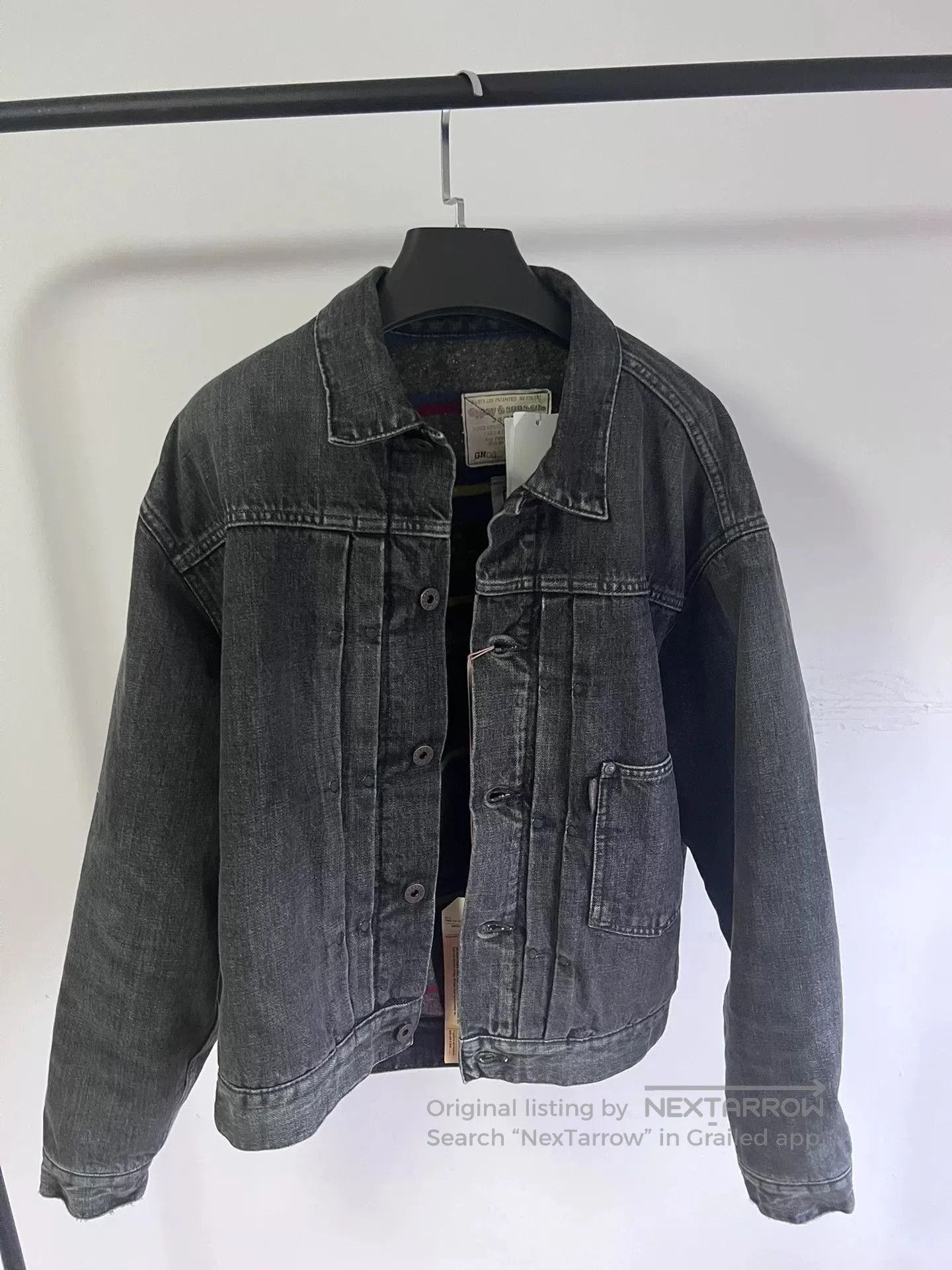 &SONS gypsy&sons Black Washed Padded Denim Jacket. Size US M / EU 48-50 / 2 - 3 Thumbnail