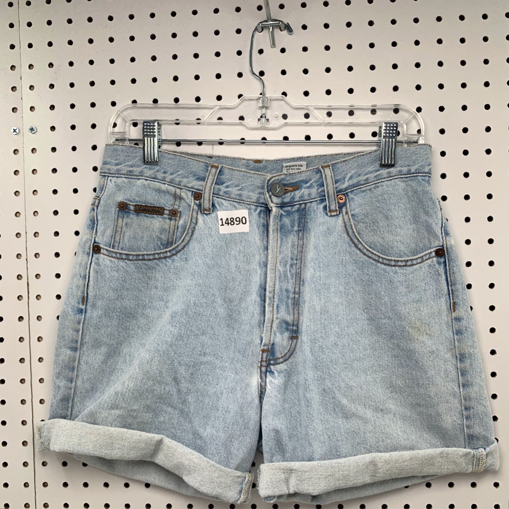 Calvin Klein Vintage Calvin Klein CK Women's Denim Shorts Sz 30 Light Wash USA Made 90s Biker Style Size 30" / US 8 / IT 44 - 7 Thumbnail