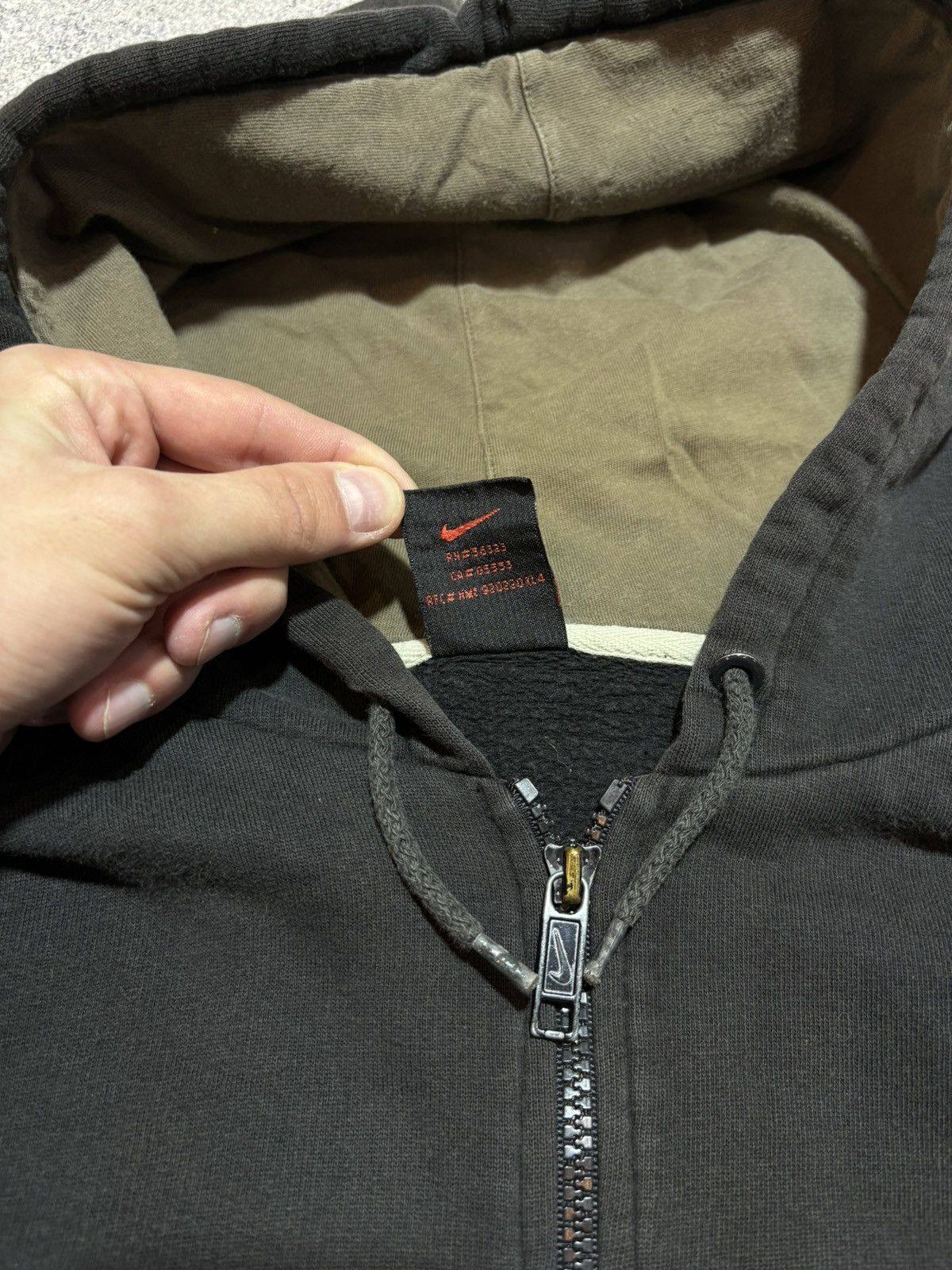 Nike × Vintage Nike Vintage zip up hoodie womens Brown Y2K big logo Size S / US 4 / IT 40 - 8 Thumbnail