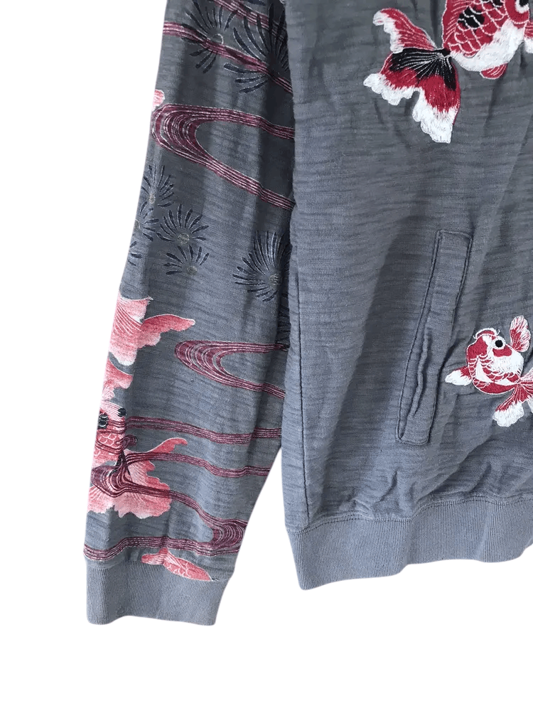 Japanese Brand Vintage Japanese Classic Script Koi Fish Element Sweaters Size US M / EU 48-50 / 2 - 5 Thumbnail