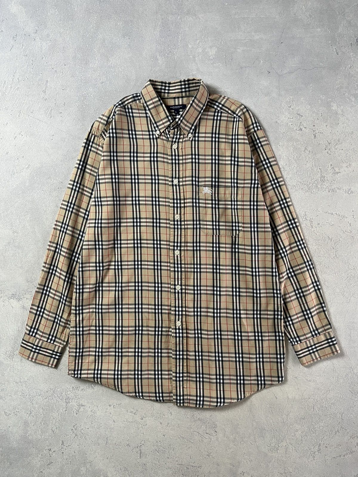 Burberry Vintage Burberry Nova Check Long Sleeve Button Down Shirt Size US L / EU 52-54 / 3 - 1 Thumbnail