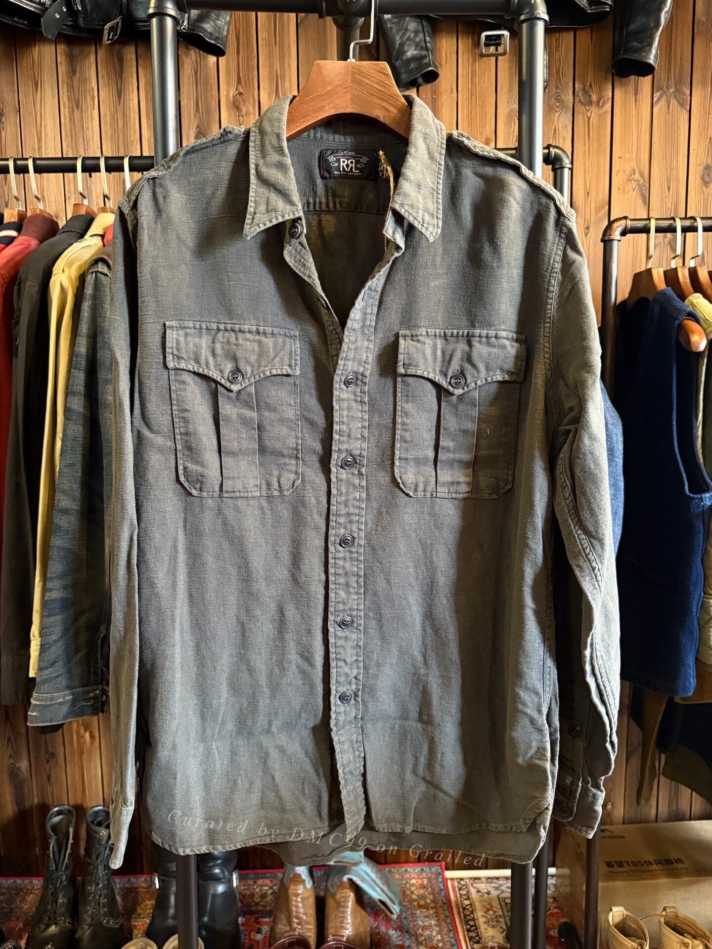 RRL Ralph Lauren RRL Military Green Work Shirt Size US L / EU 52-54 / 3 - 1 Thumbnail