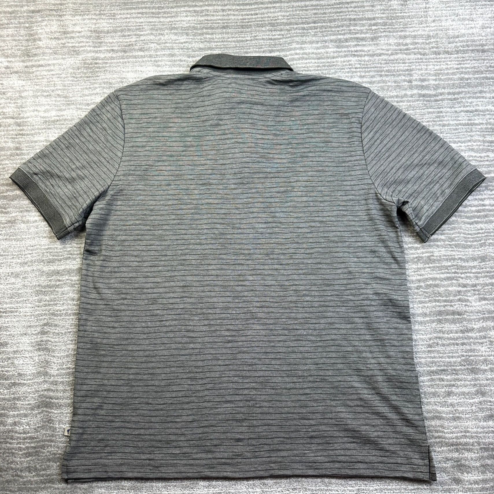 Tommy Bahama NEW Tommy Bahama Polo Shirt Mens Small Gray Striped Marlin Adult Size US S / EU 44-46 / 1 - 2 Thumbnail