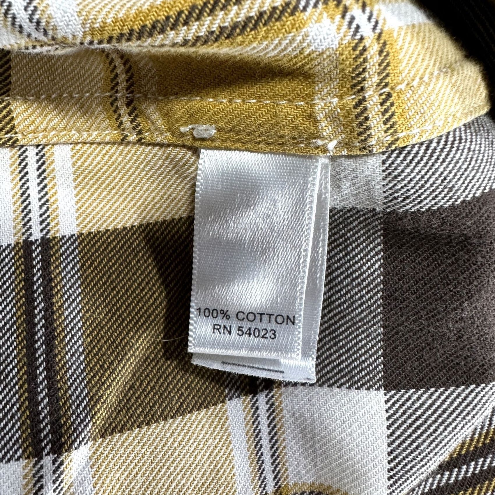 Banana Republic Banana Republic Shirt Mens Medium Button-Up Plaid Yellow Cotton Flannel Pockets Size US M / EU 48-50 / 2 - 5 Thumbnail