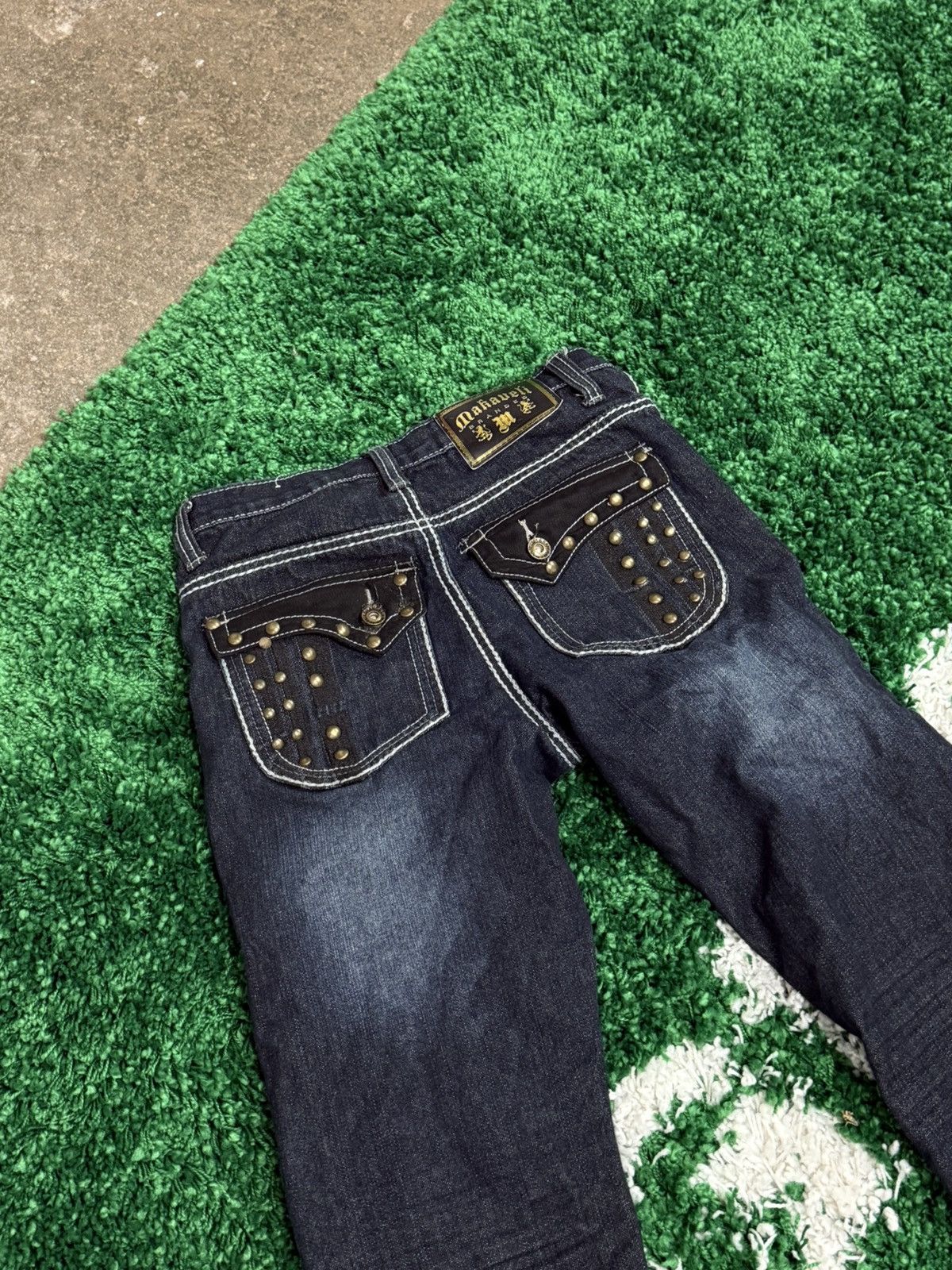 Makaveli Vintage Makaveli Y2K Button Flap Pocket Contrast Denim Jeans Size 38" / US 16 / IT 52 - 2 Thumbnail