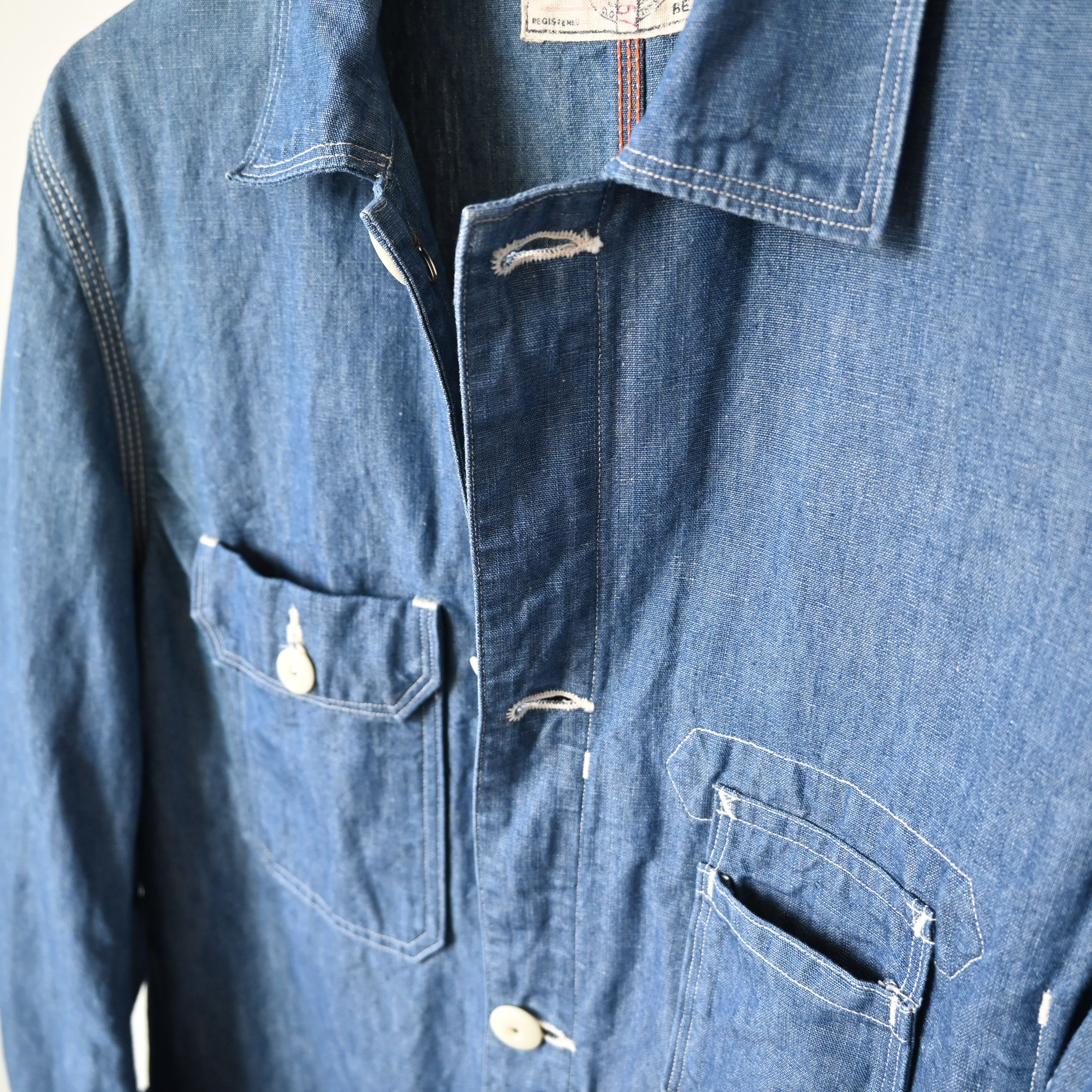 Beams Plus VTG 2000s BEAMS Plus cotton linen chambray engineer coat Size US S / EU 44-46 / 1 - 5 Thumbnail