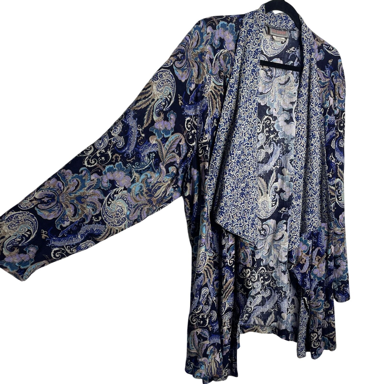 Vintage Vintage Liz Baker Rayon Cardigan Size 3XL / US 20-22 - 5 Thumbnail