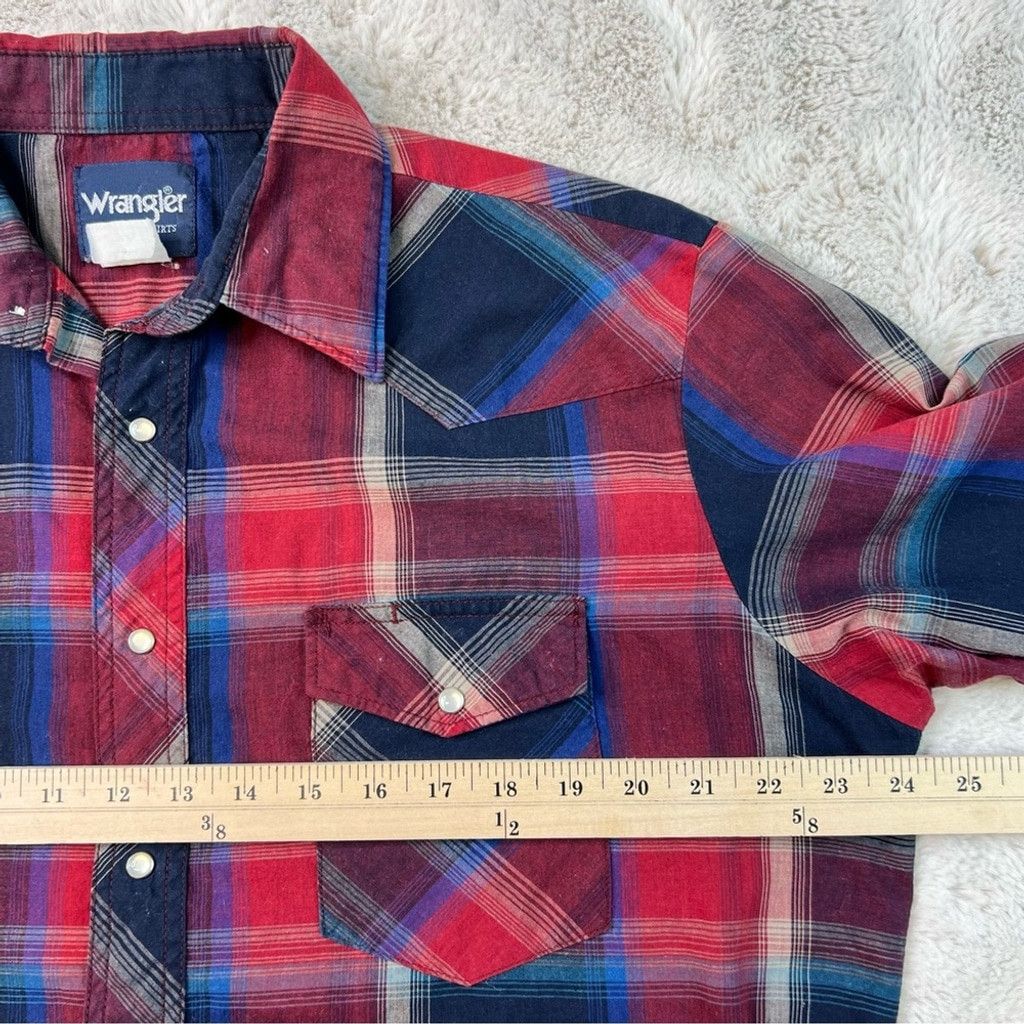 Wrangler Wrangler Pearl Snap Shirt Casual Plaid Western Size 16.5 35 Size US XL / EU 56 / 4 - 3 Thumbnail